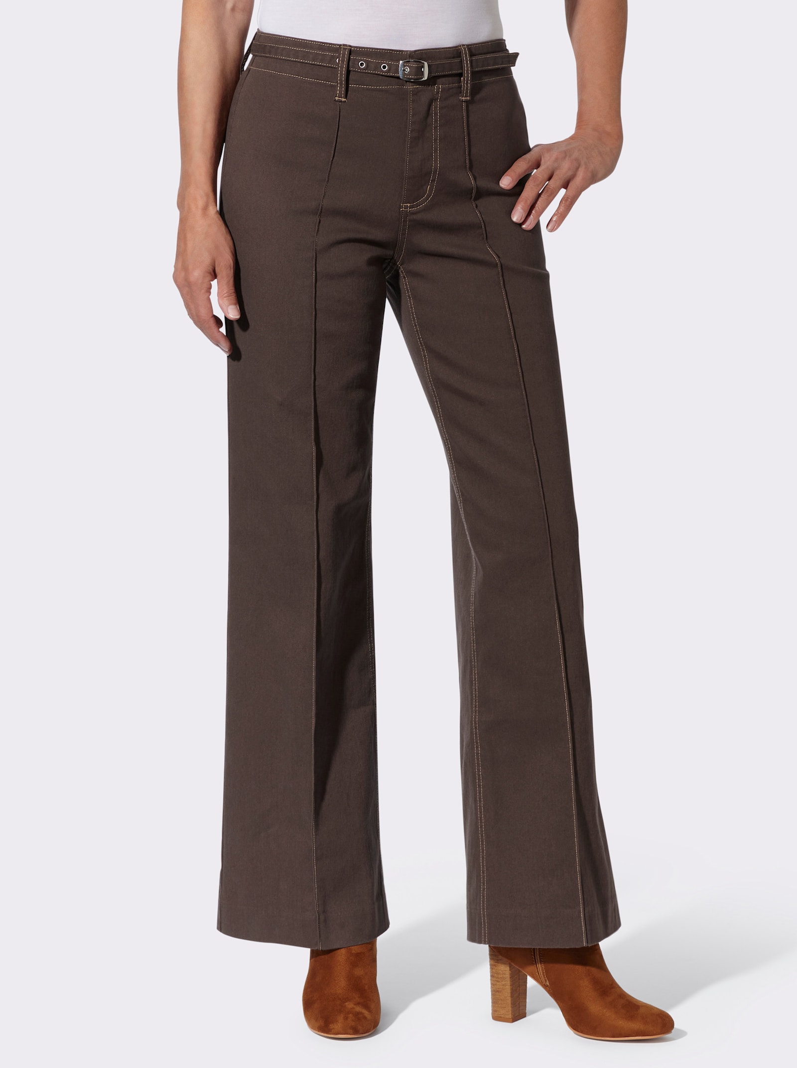  Jeans mit Biese vorne - brown-denim