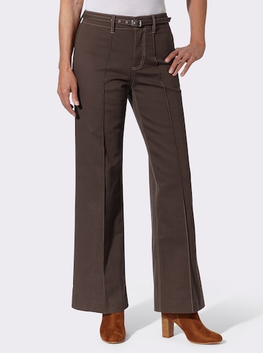 Jeans mit Biese vorne - brown-denim