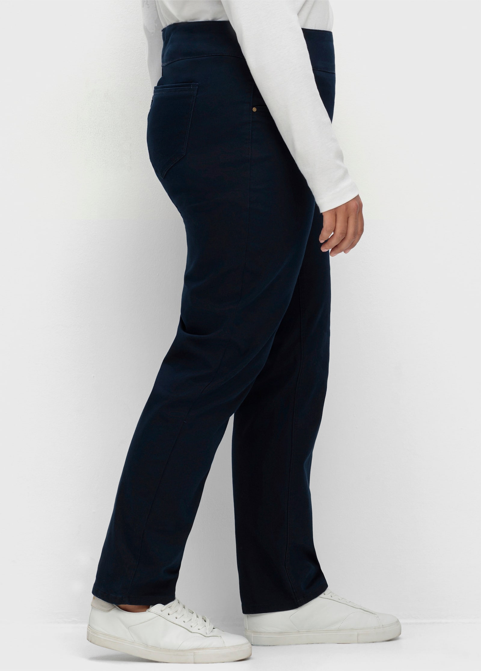 Schlupfhose mit hohem Dehnbund - marine