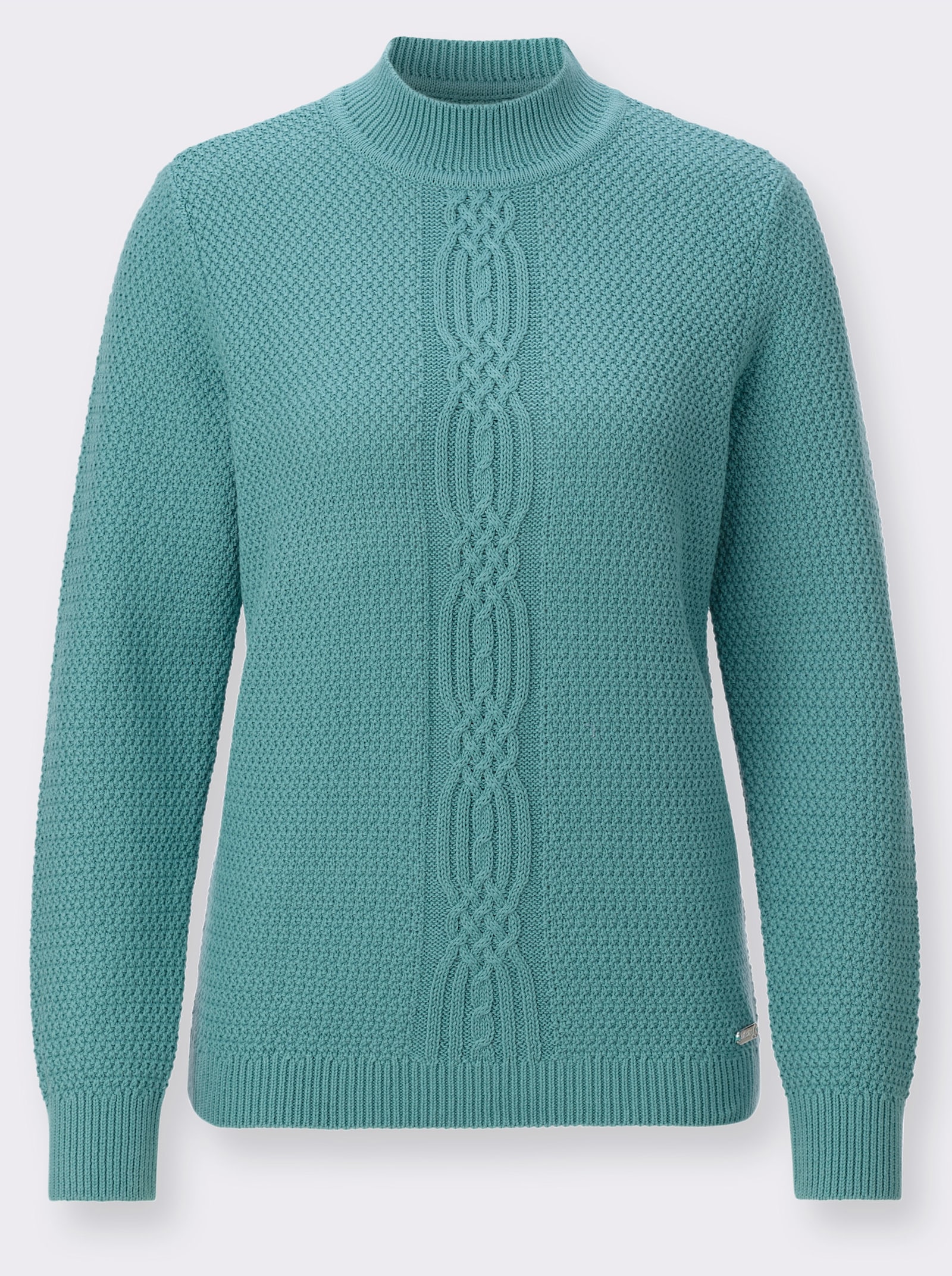 Rollkragenpullover mit Strickmuster vorne - ozean