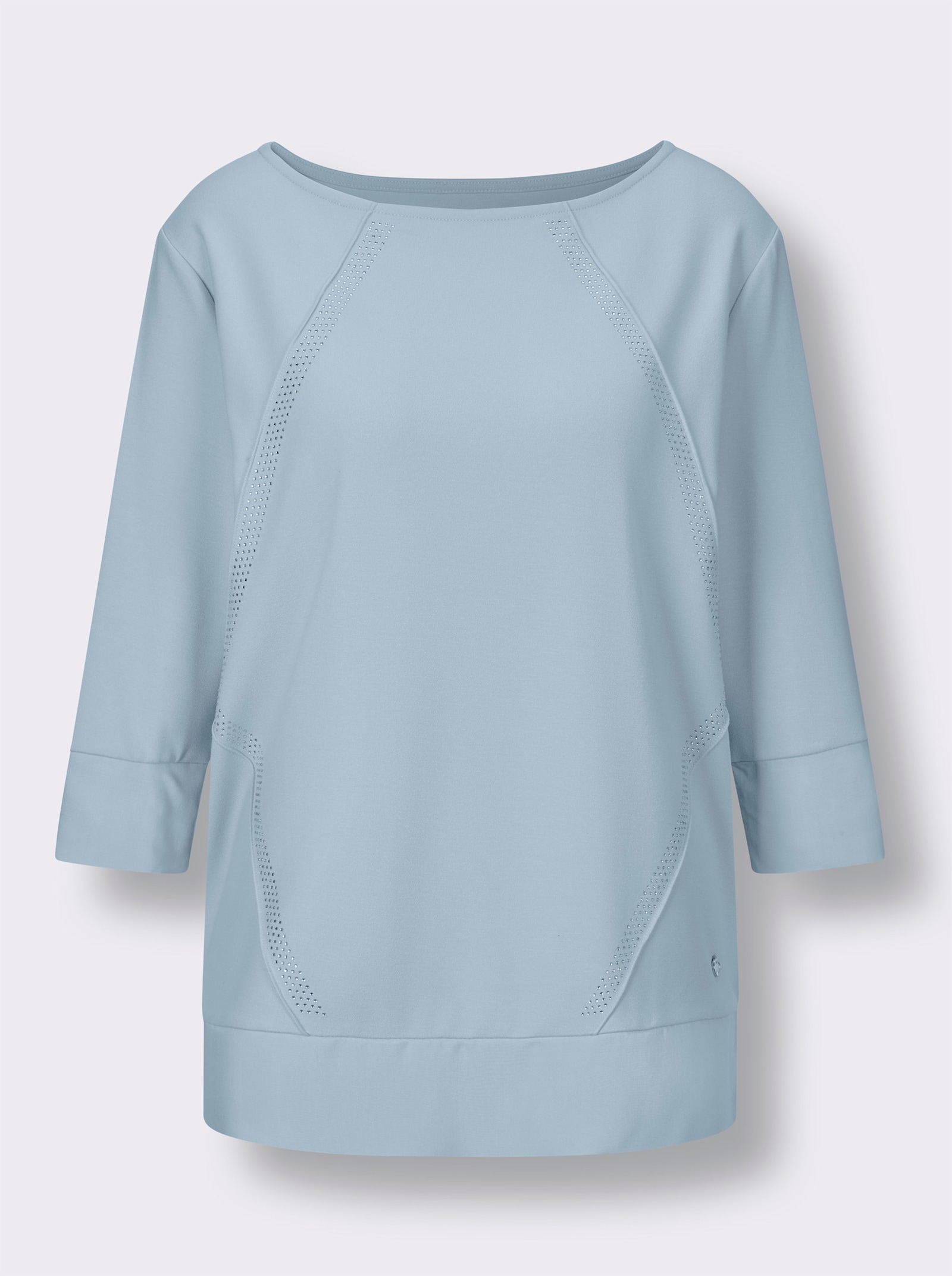 CREATION L PREMIUM Sweatshirt im Lagenlook mit Webbesatz - hellblau