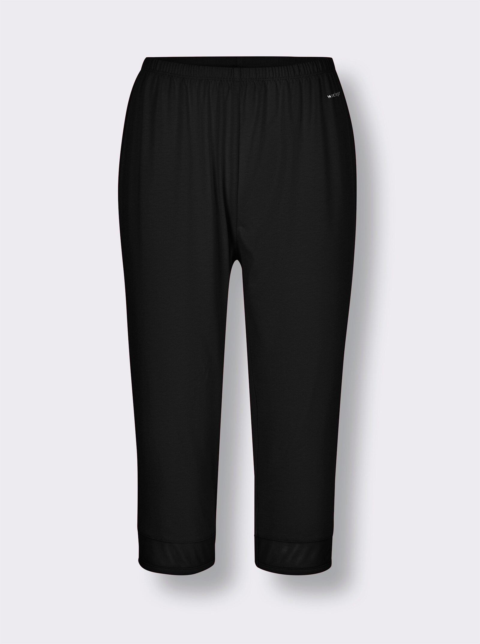 wäschepur Caprihose mit Mesh am Bein - schwarz