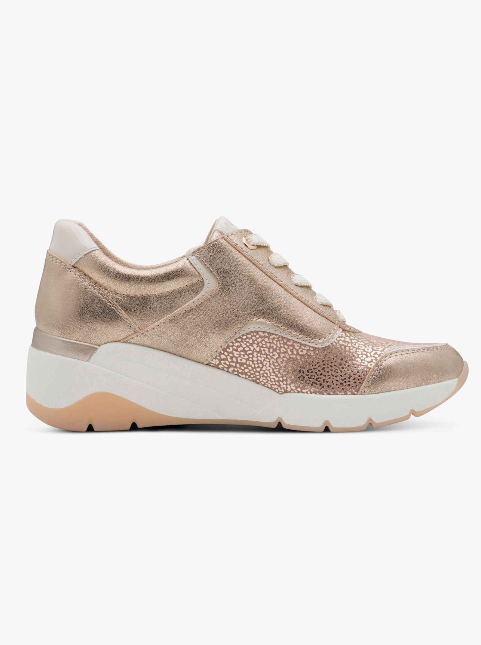 Jana Sneaker im Materialmix - goldfarben