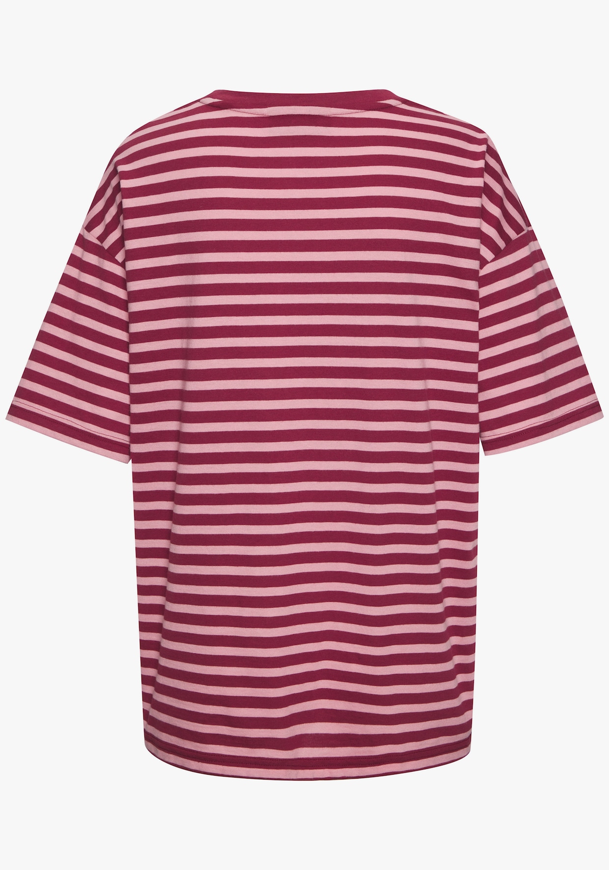 Elbsand T-Shirt - rosé-weinrot gestreift