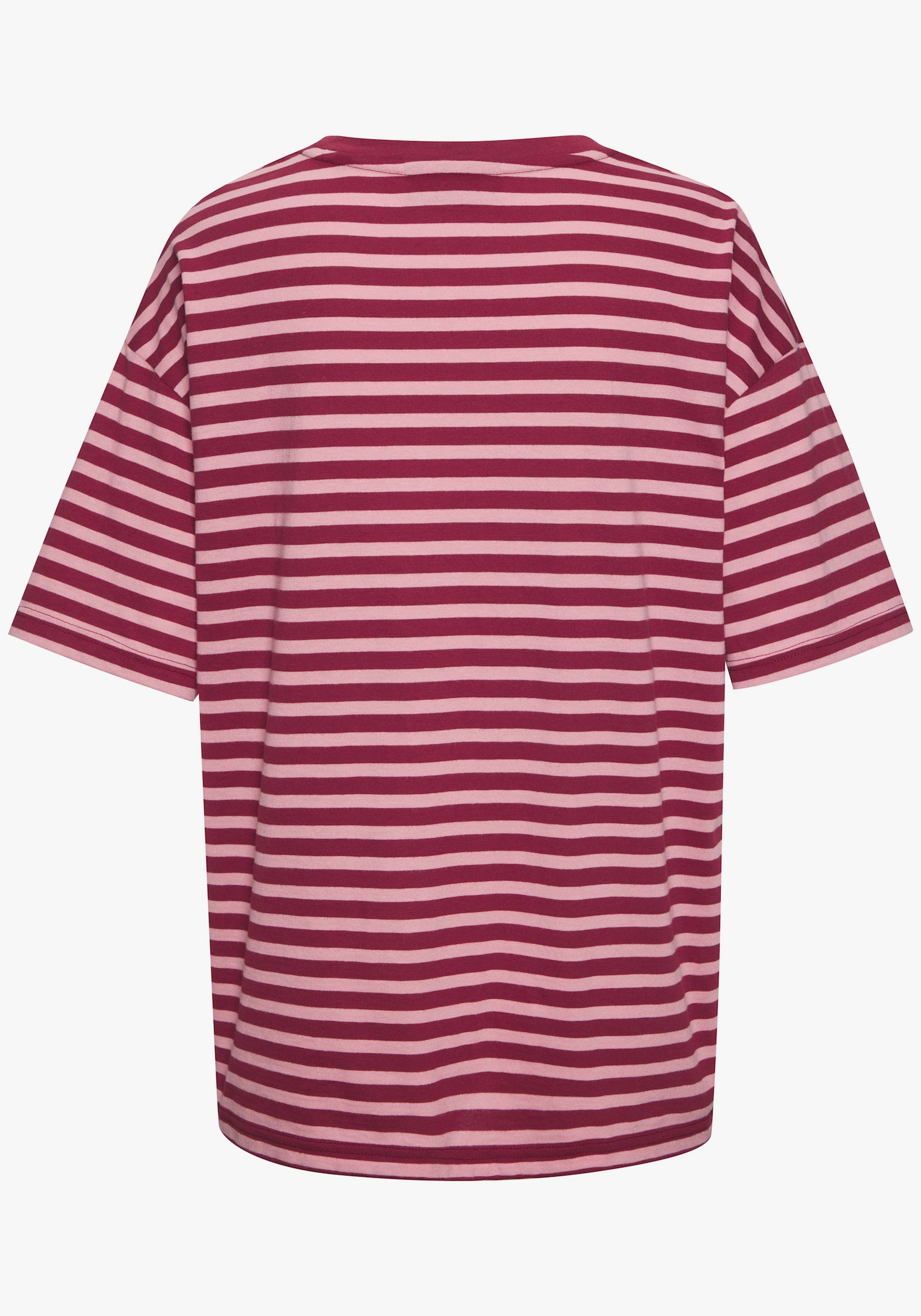 Elbsand T-Shirt - rosé-weinrot gestreift