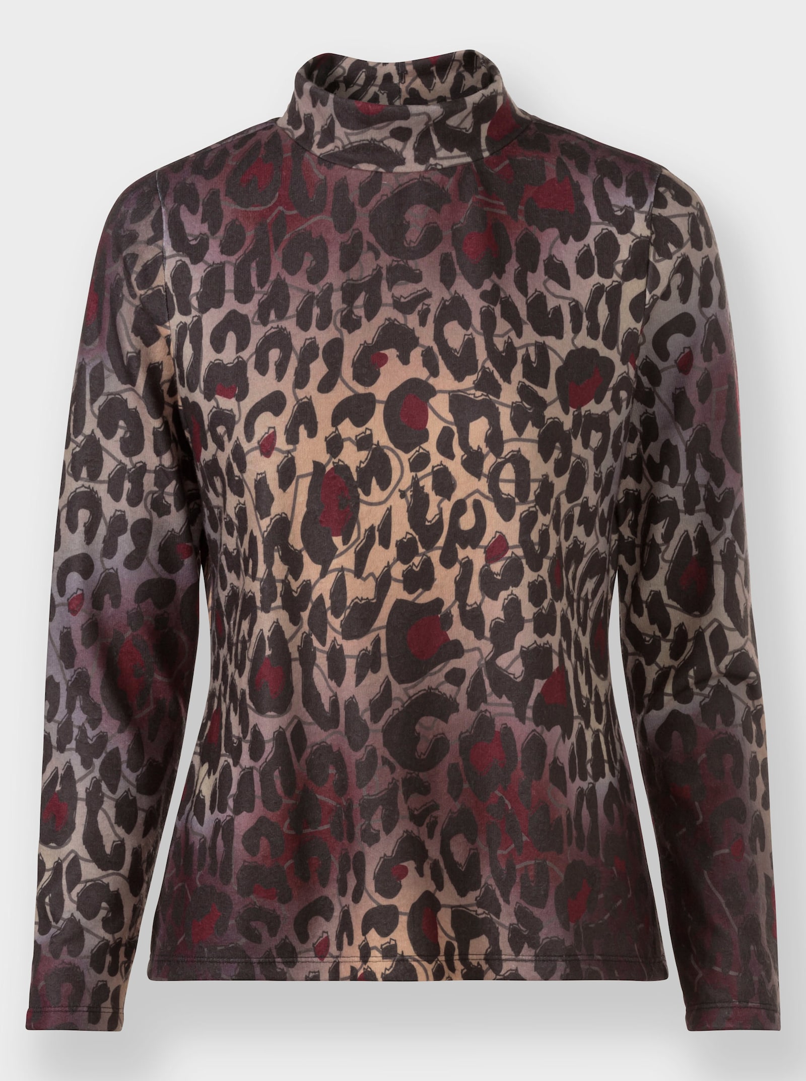 heine Stehkragenshirt mit Allover-Print - sesam-burgund-bedruckt