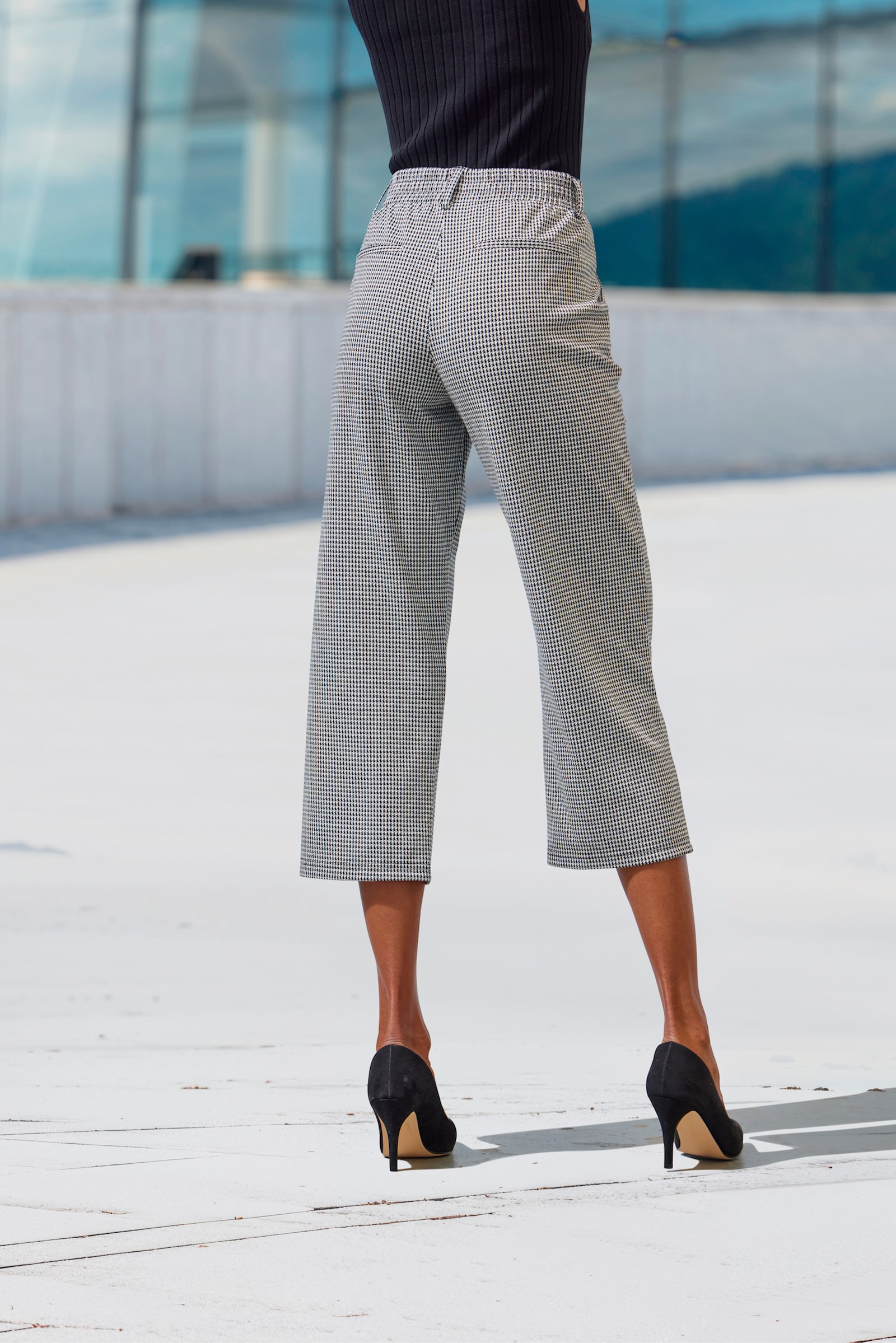 LASCANA Culotte - schwarz kariert