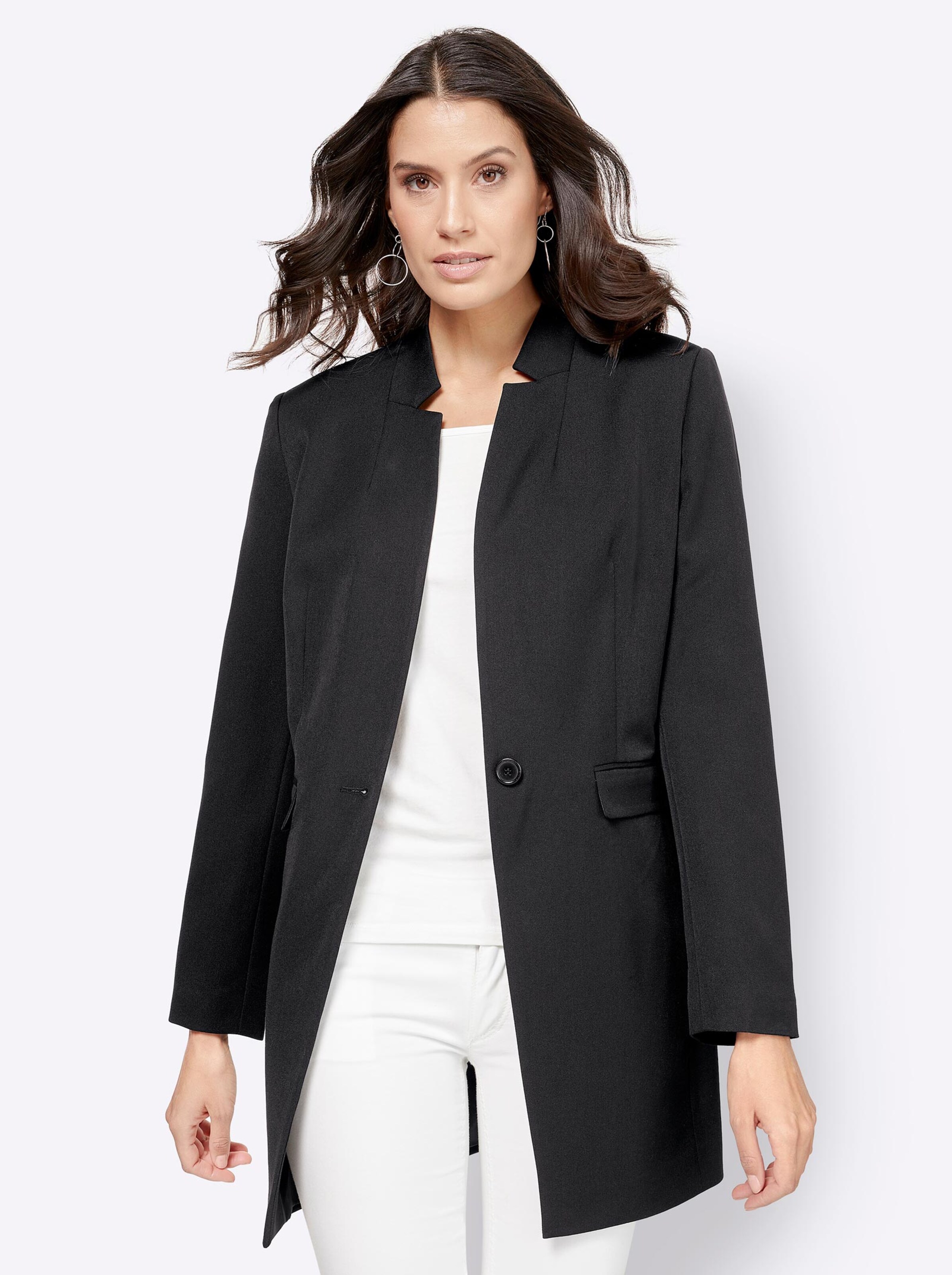 gray long blazer
