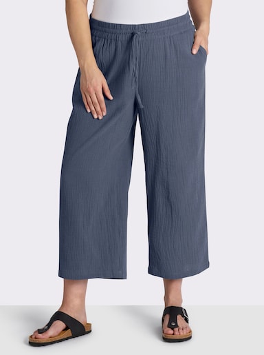 Culotte in Struktur-Qualität - rauchblau