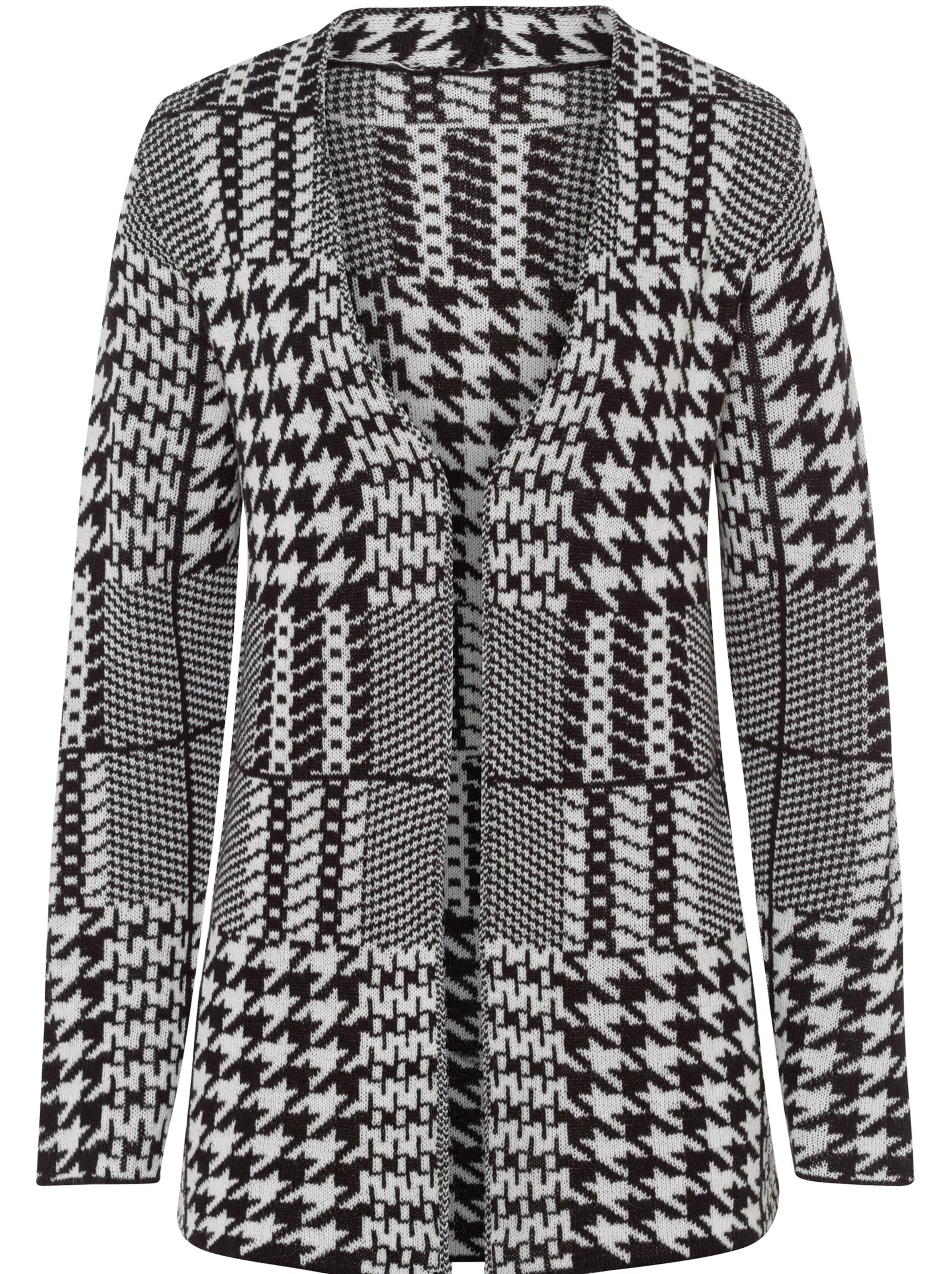 Strickjacke - schwarz-gemustert
