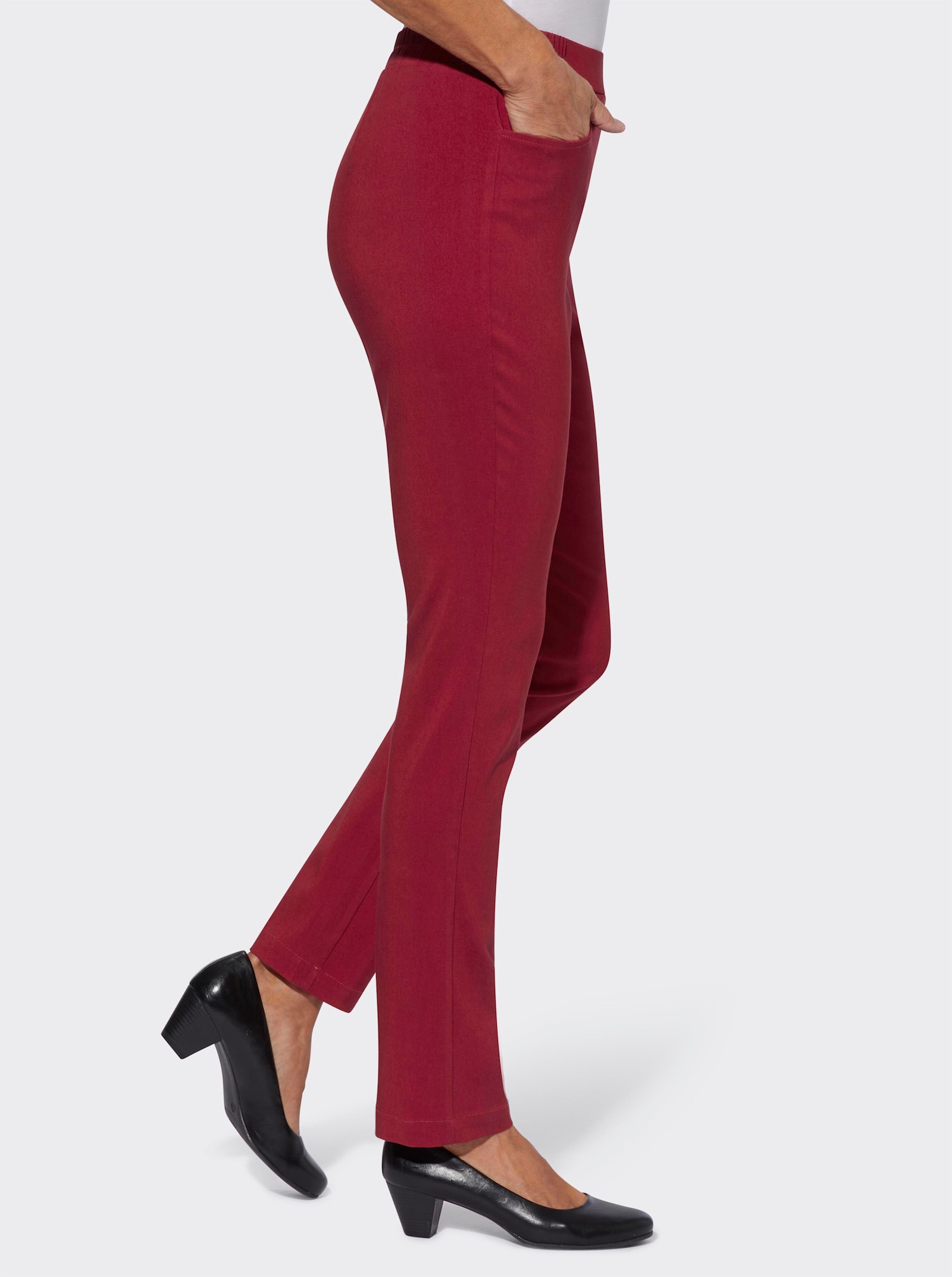 Schlupfhose in Bengalin-Qualität - kirsche