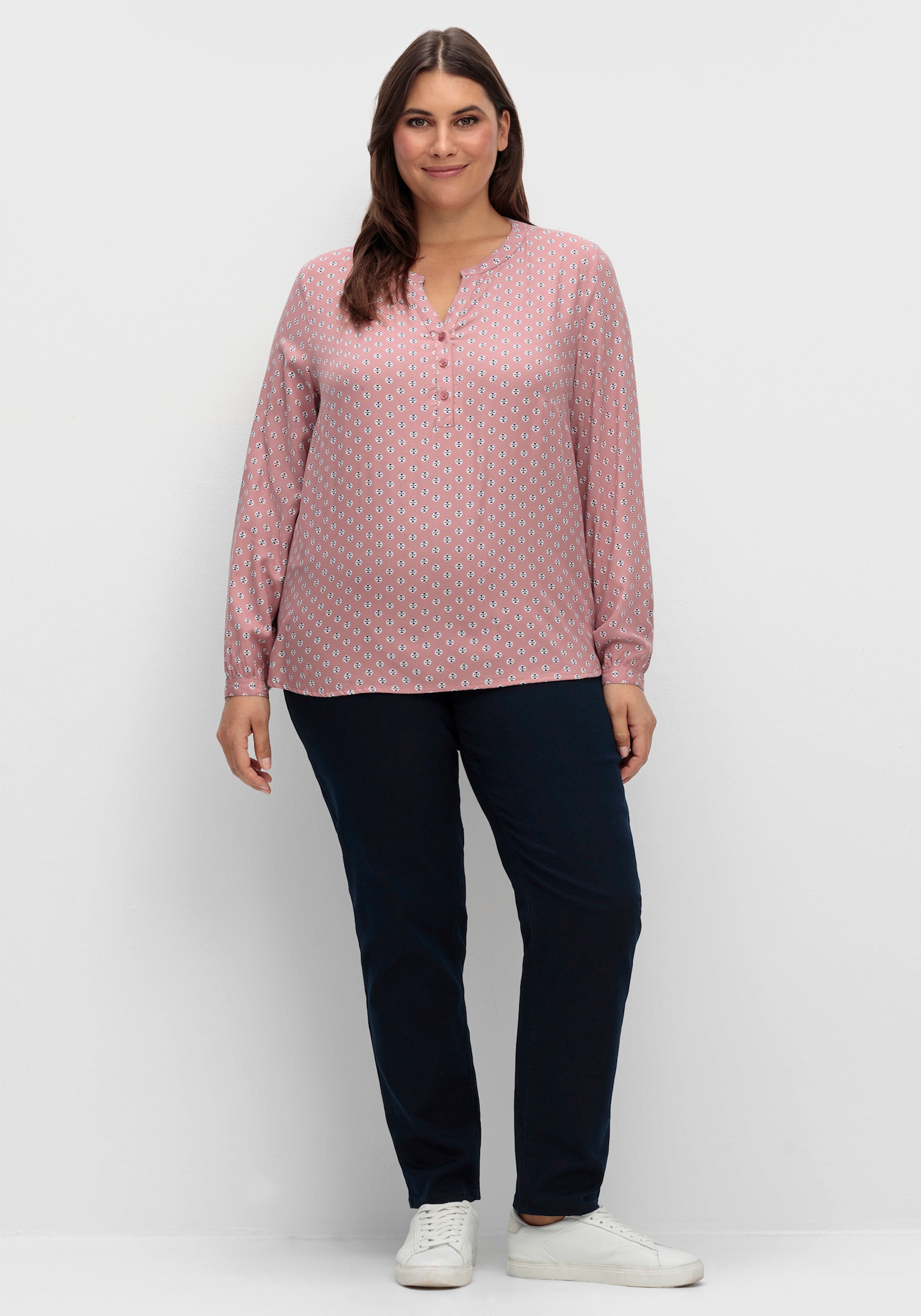 Schlupfhose mit hohem Dehnbund - marine