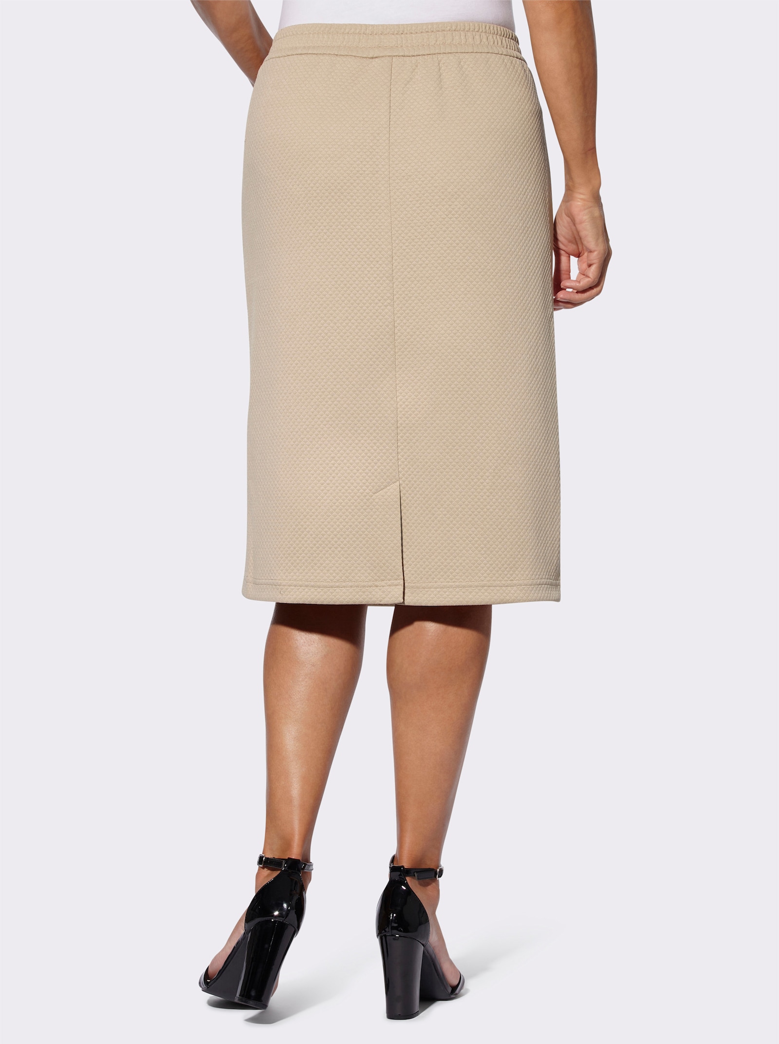 Schlupfrock in strukturierter Jersey-Qualität - beige