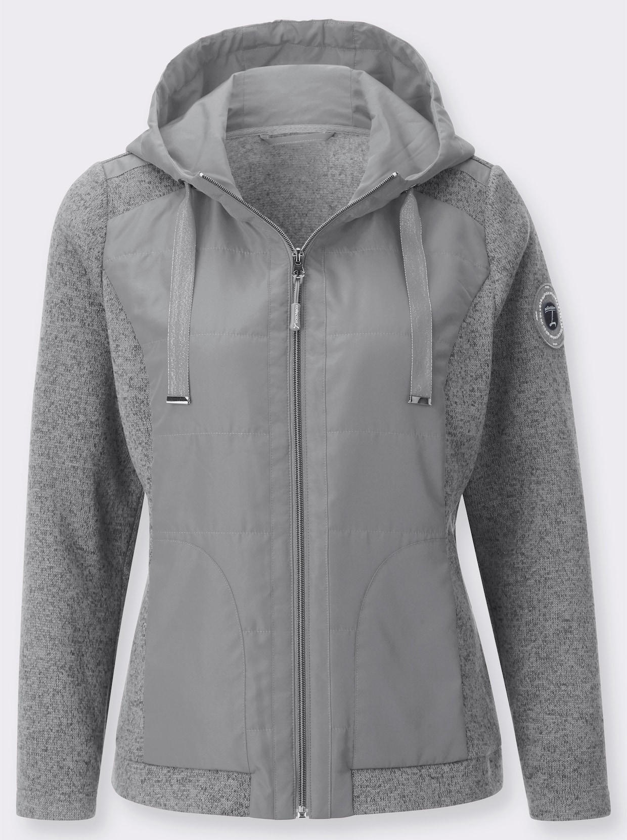 Shirtjacke - steingrau-meliert