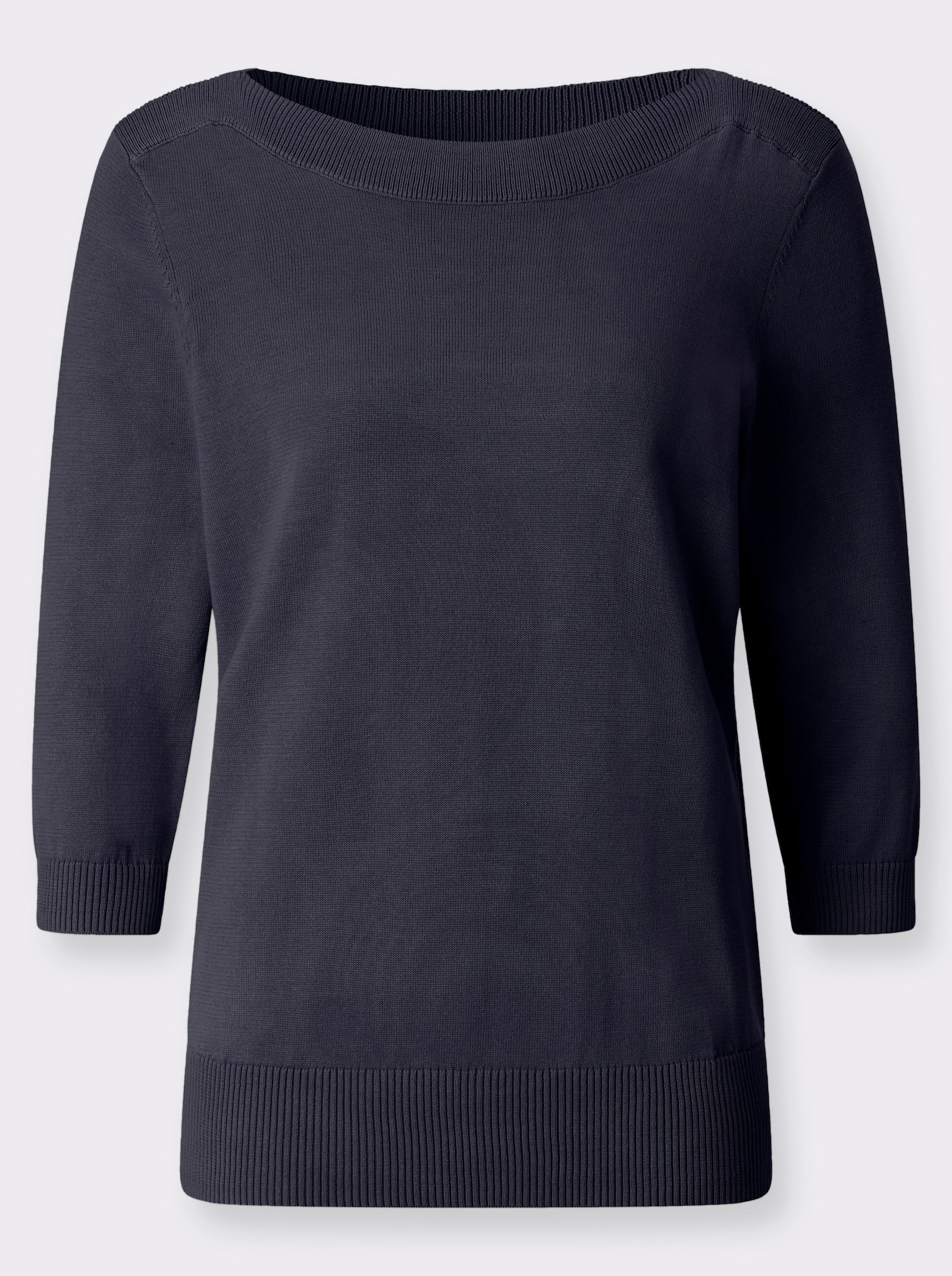 Pullover met 3/4-mouwen en boothals - marine
