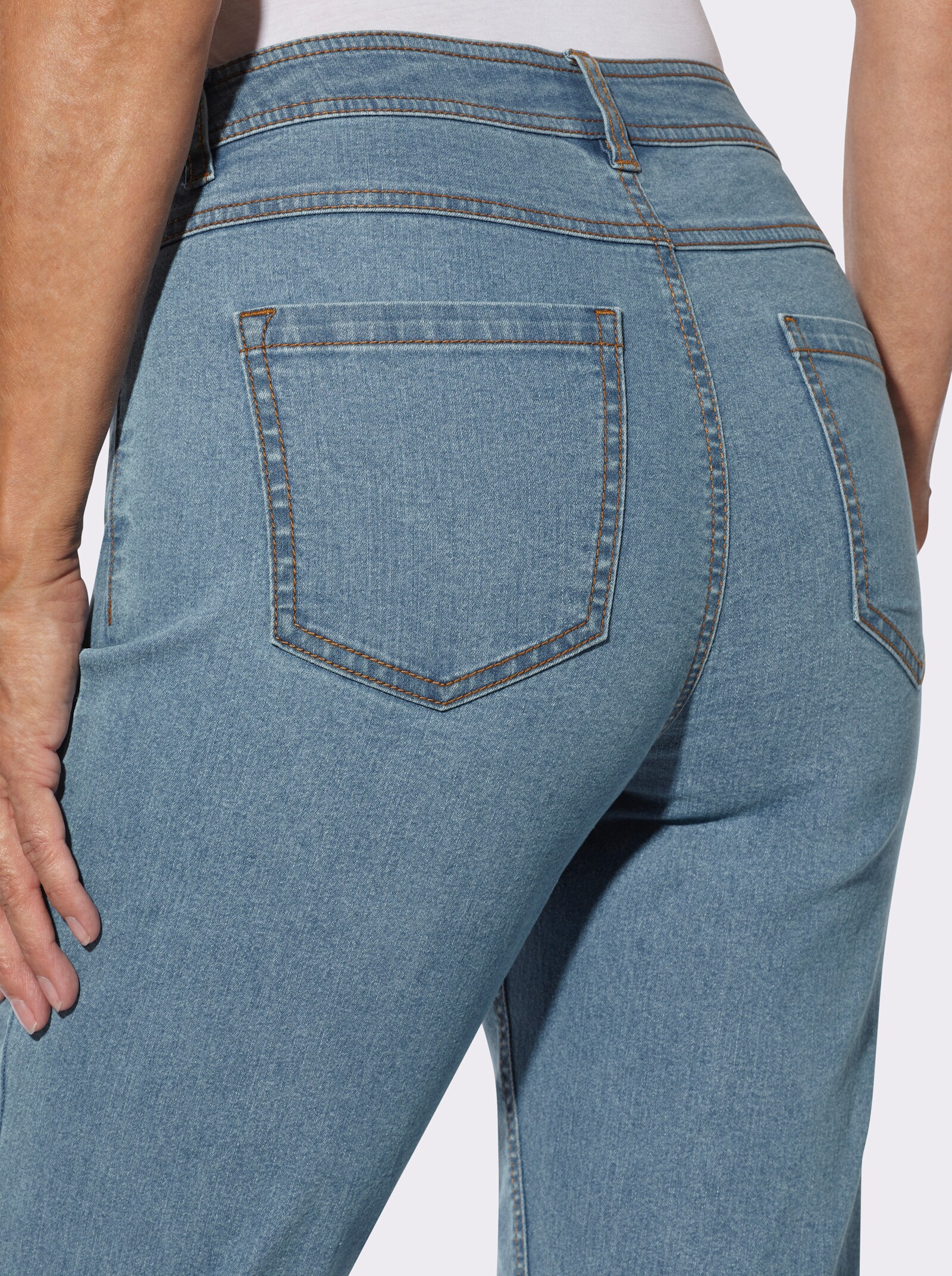 7/8-Jeans in 5-Pocket-Form - blue-bleached