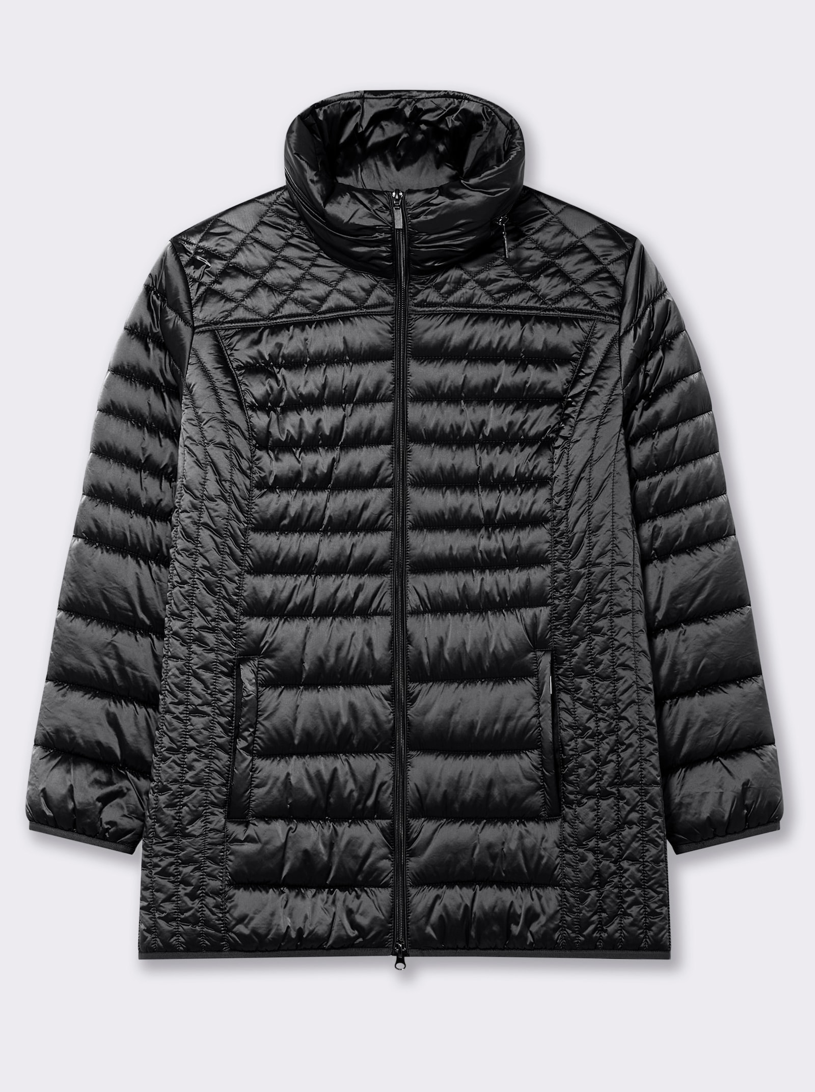 Steppjacke mit dezentem Glanz - schwarz