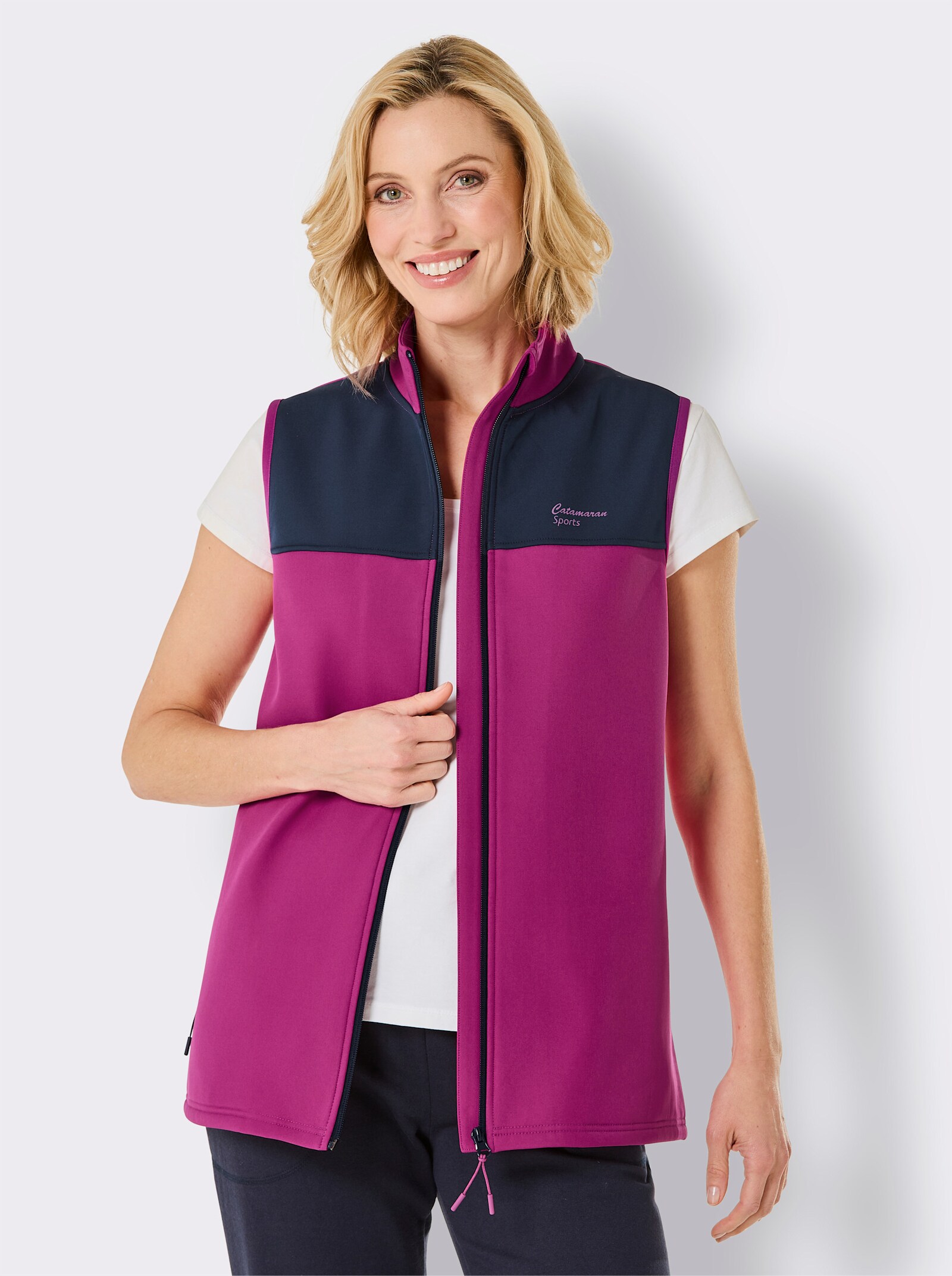 Catamaran Sports Softshellweste mit Fleece-Innenseite - magenta-marine