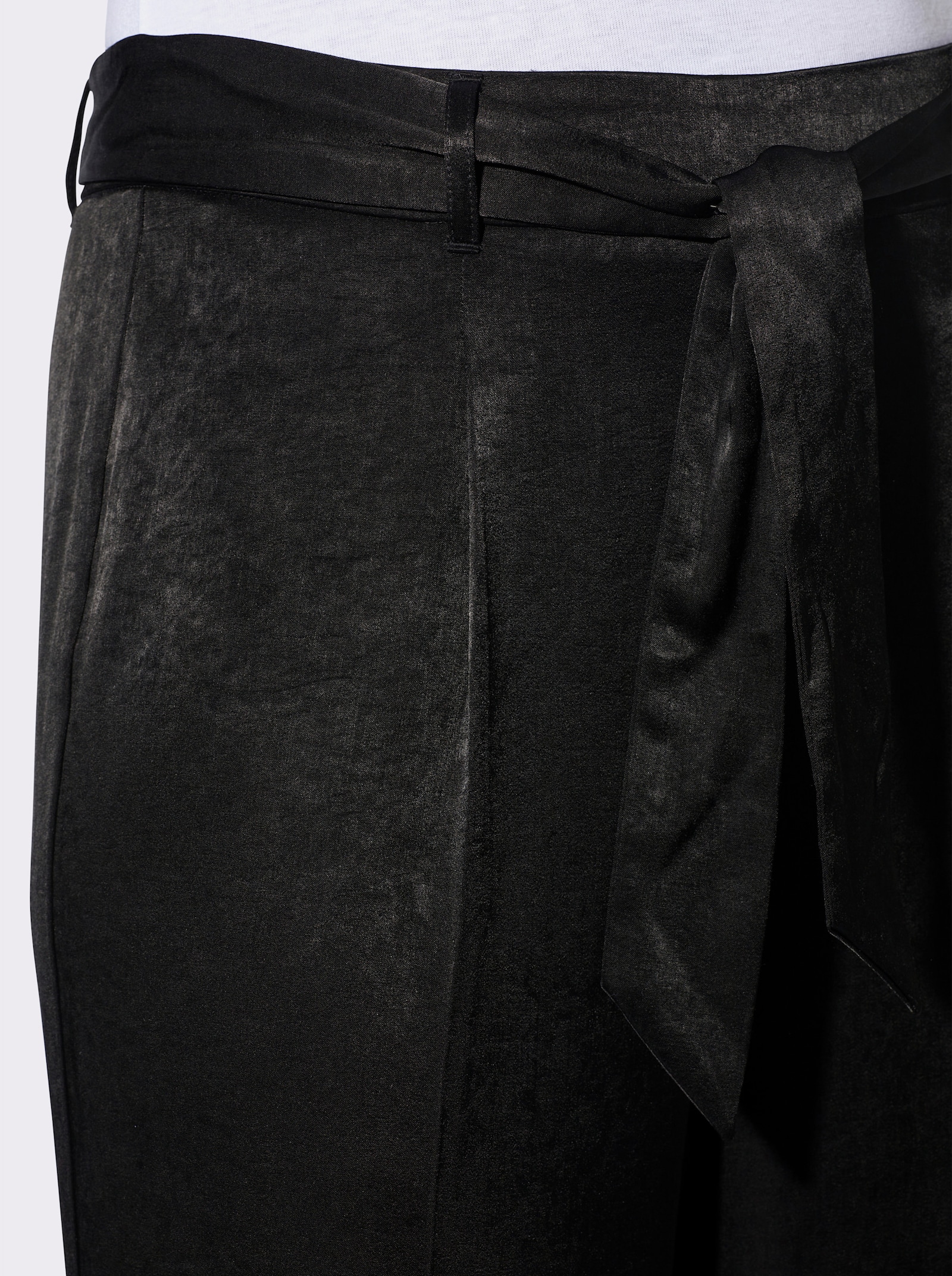 Marlene-Hose in Satin-Qualität - schwarz
