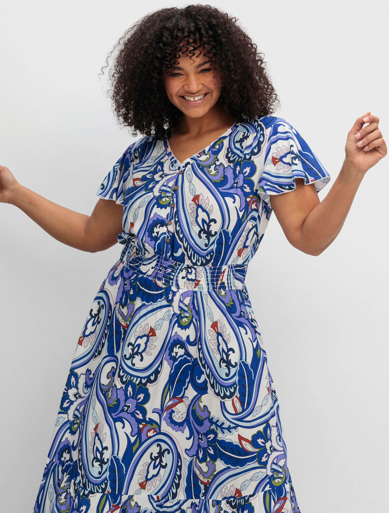 sheego by Joe Browns Maxikleid mit Paisleyprint - offwhite-gemustert