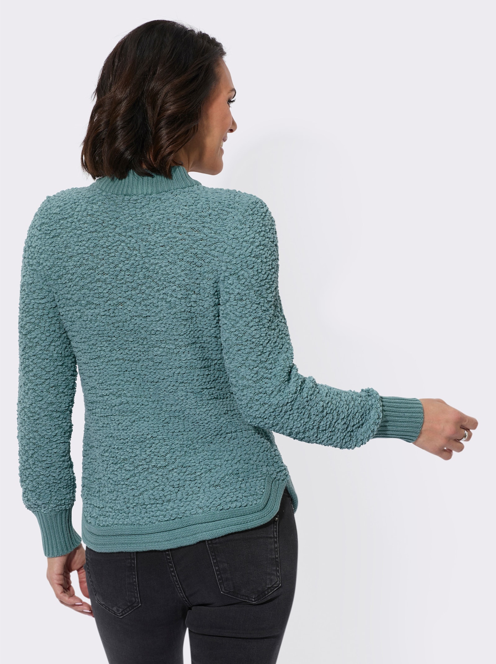 Pullover mit Stehkragen - jade