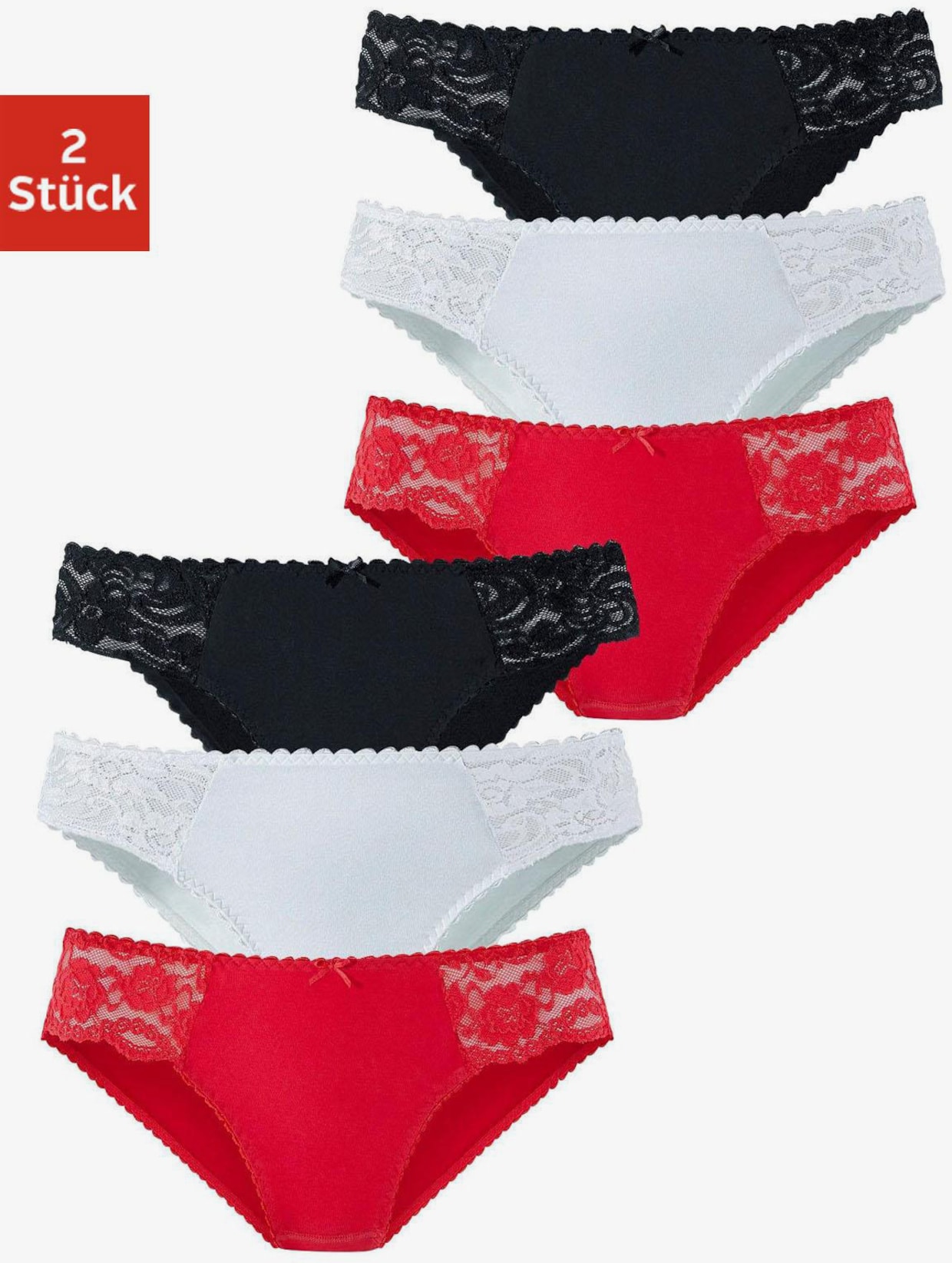 petite fleur Slips jazz - rouge, noir, blanc