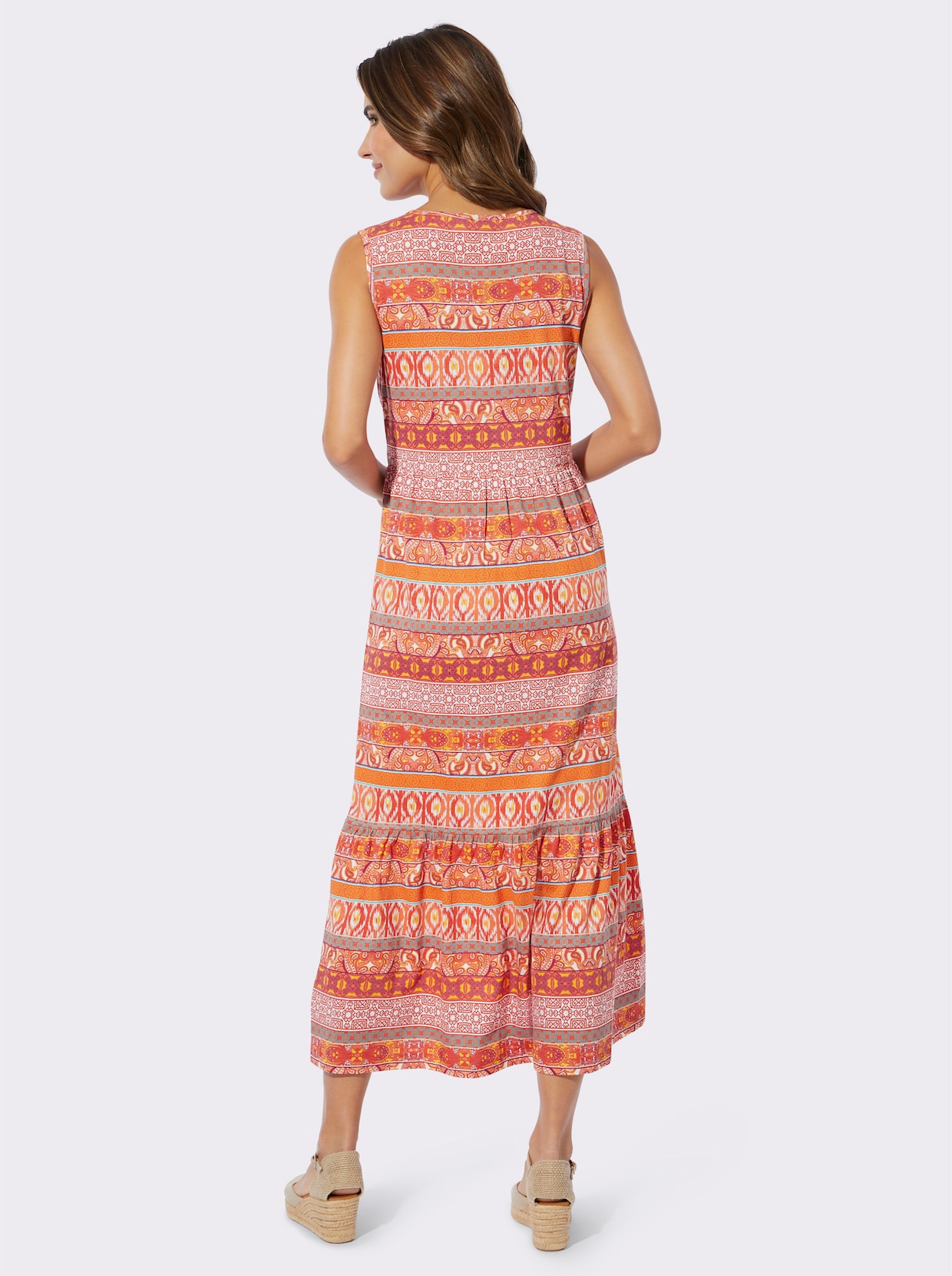 Jerseykleid - papaya-terra-bedruckt