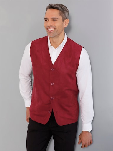 Velours gilet - donkerrood