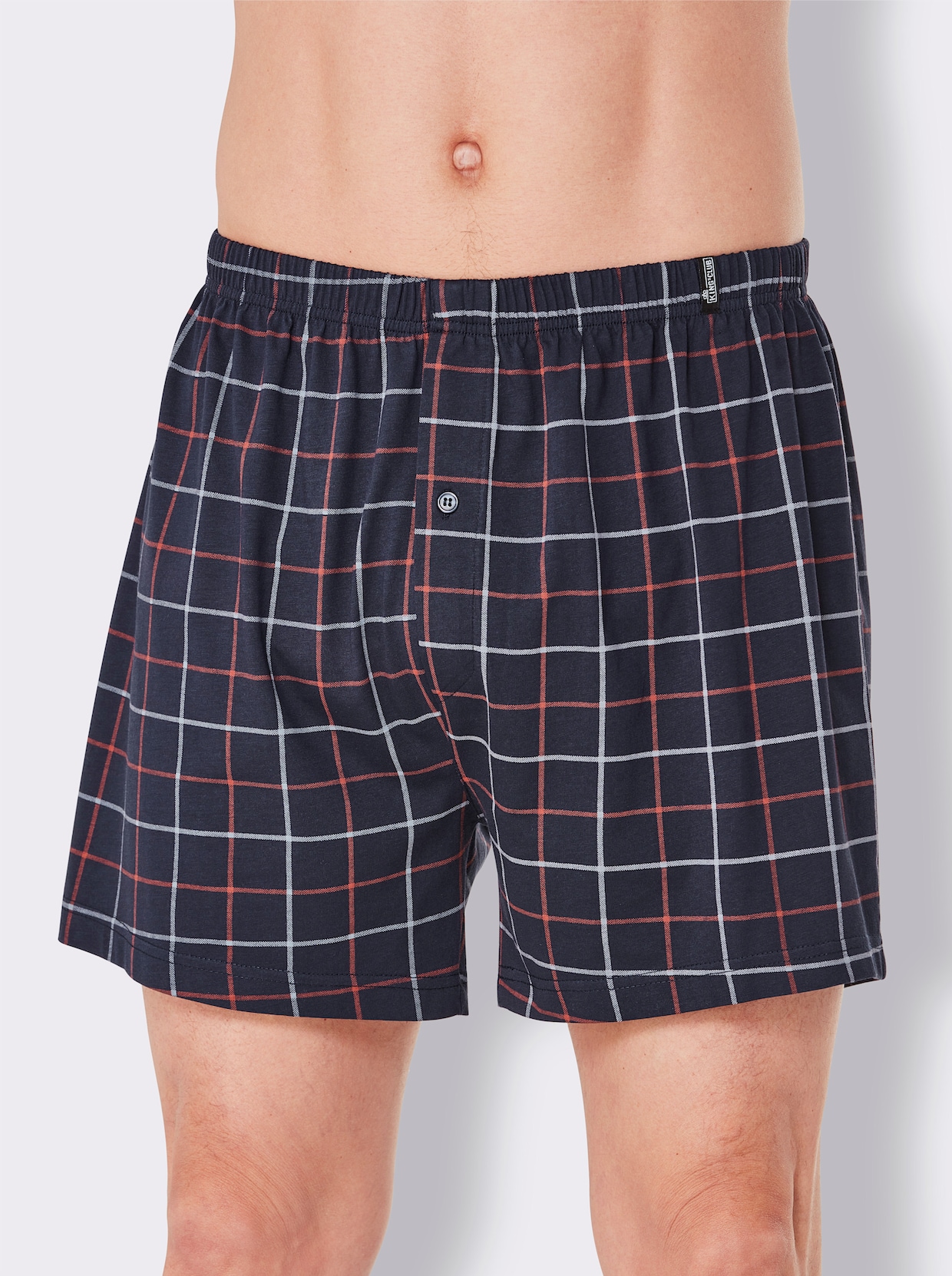 KINGsCLUB Boxershorts - marine gestreept + marine + marine geruit