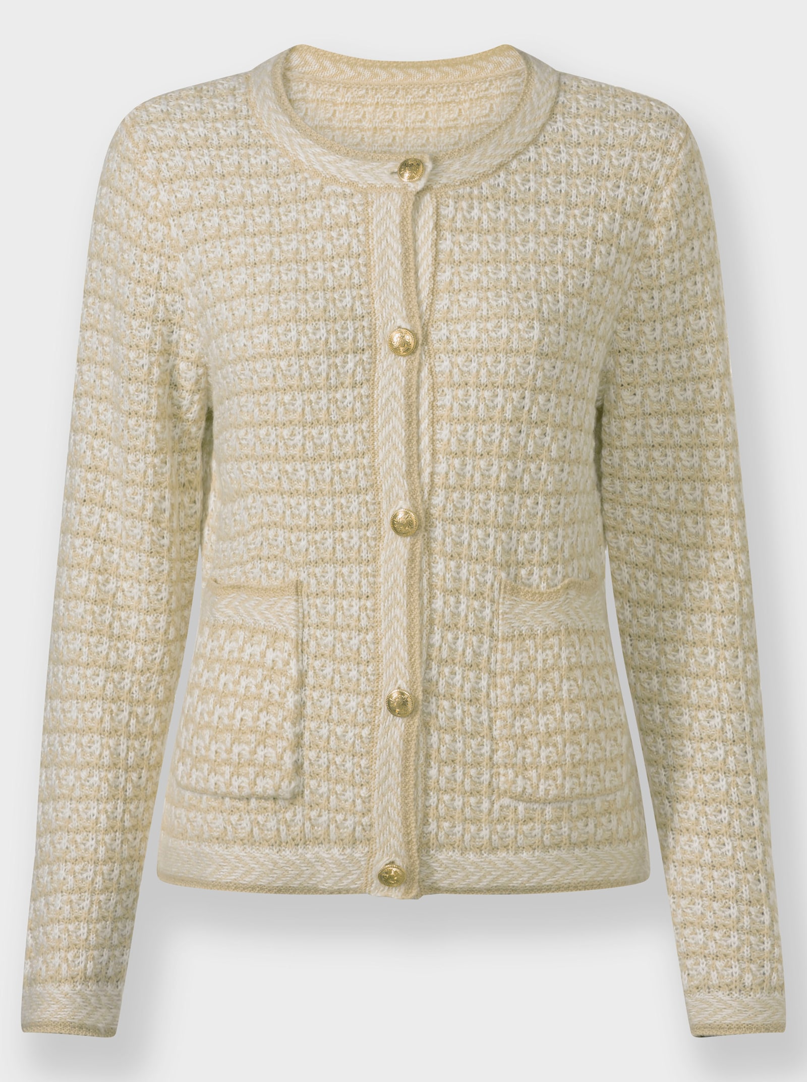 Strickjacke in zweifarbiger Optik - ecru