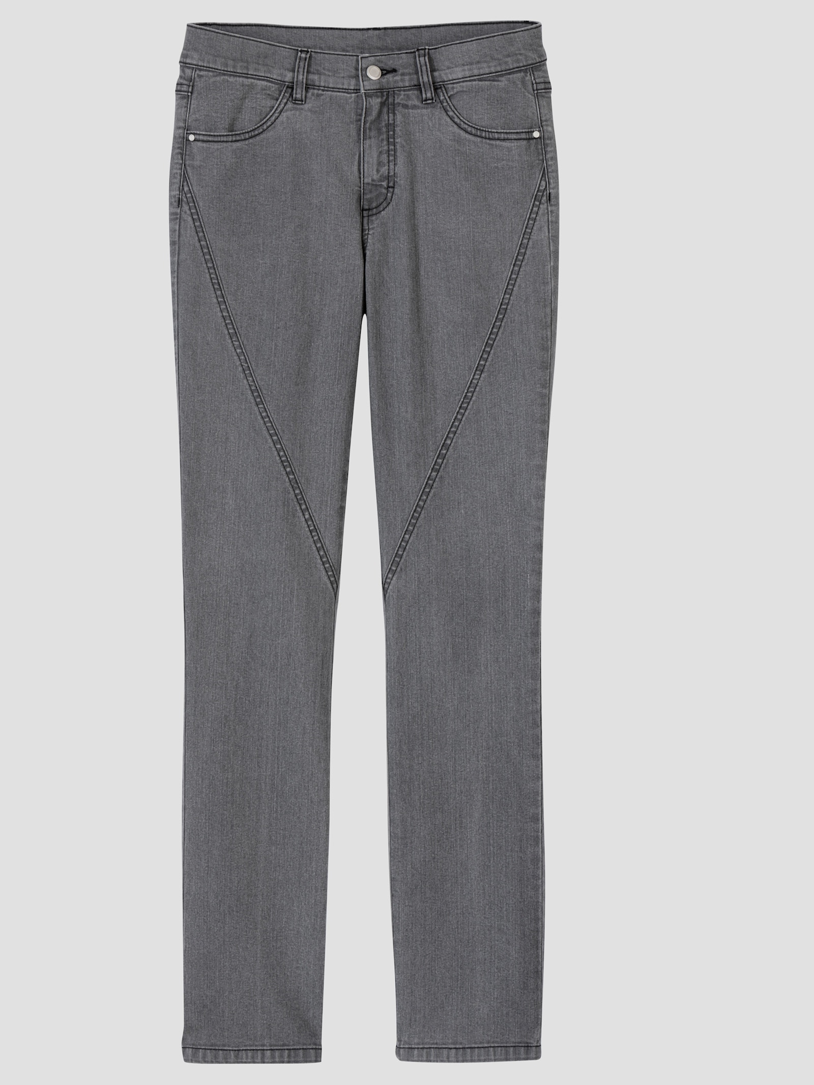 Jeans met siernaden voor - stone-grey-denim