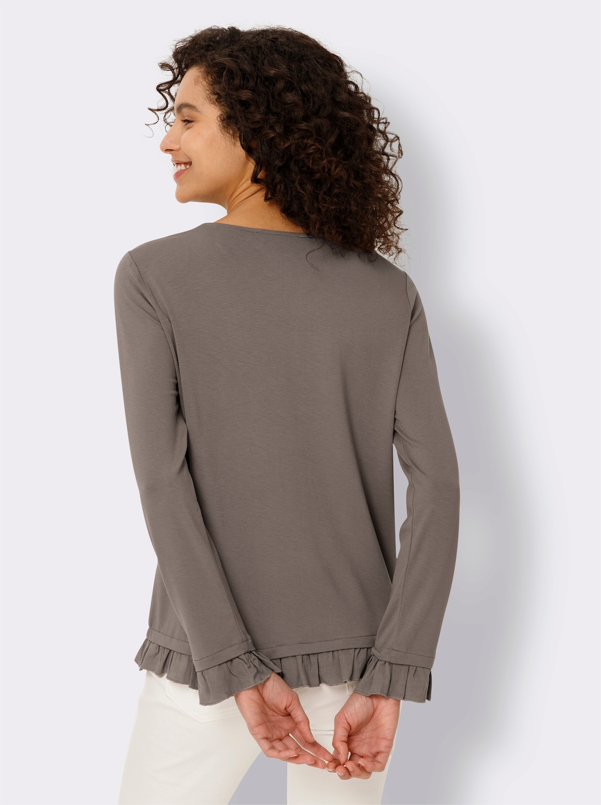 heine 2-in-1-shirt - donkertaupe