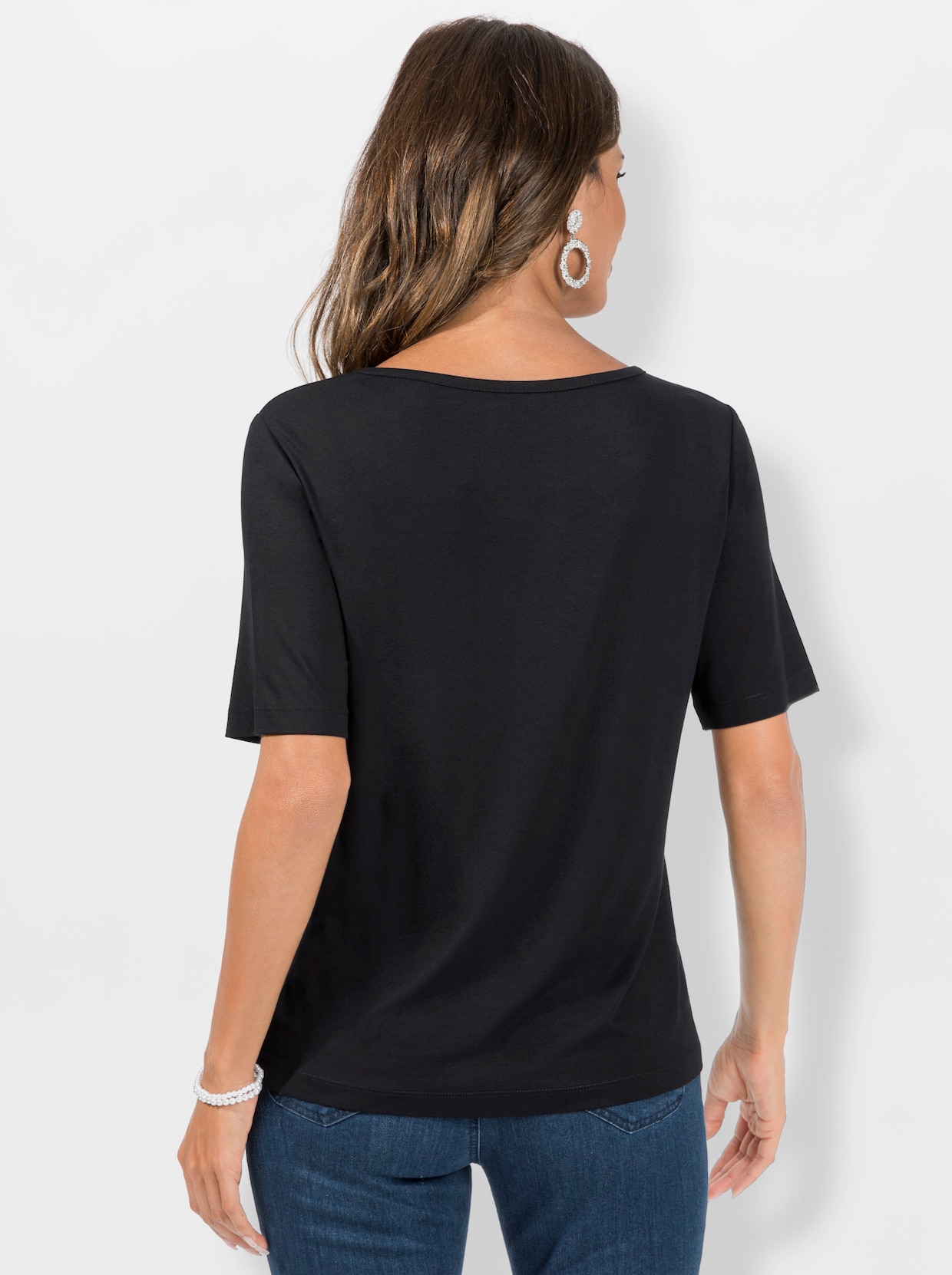 Shirt met korte mouwen - zwart/ecru geprint