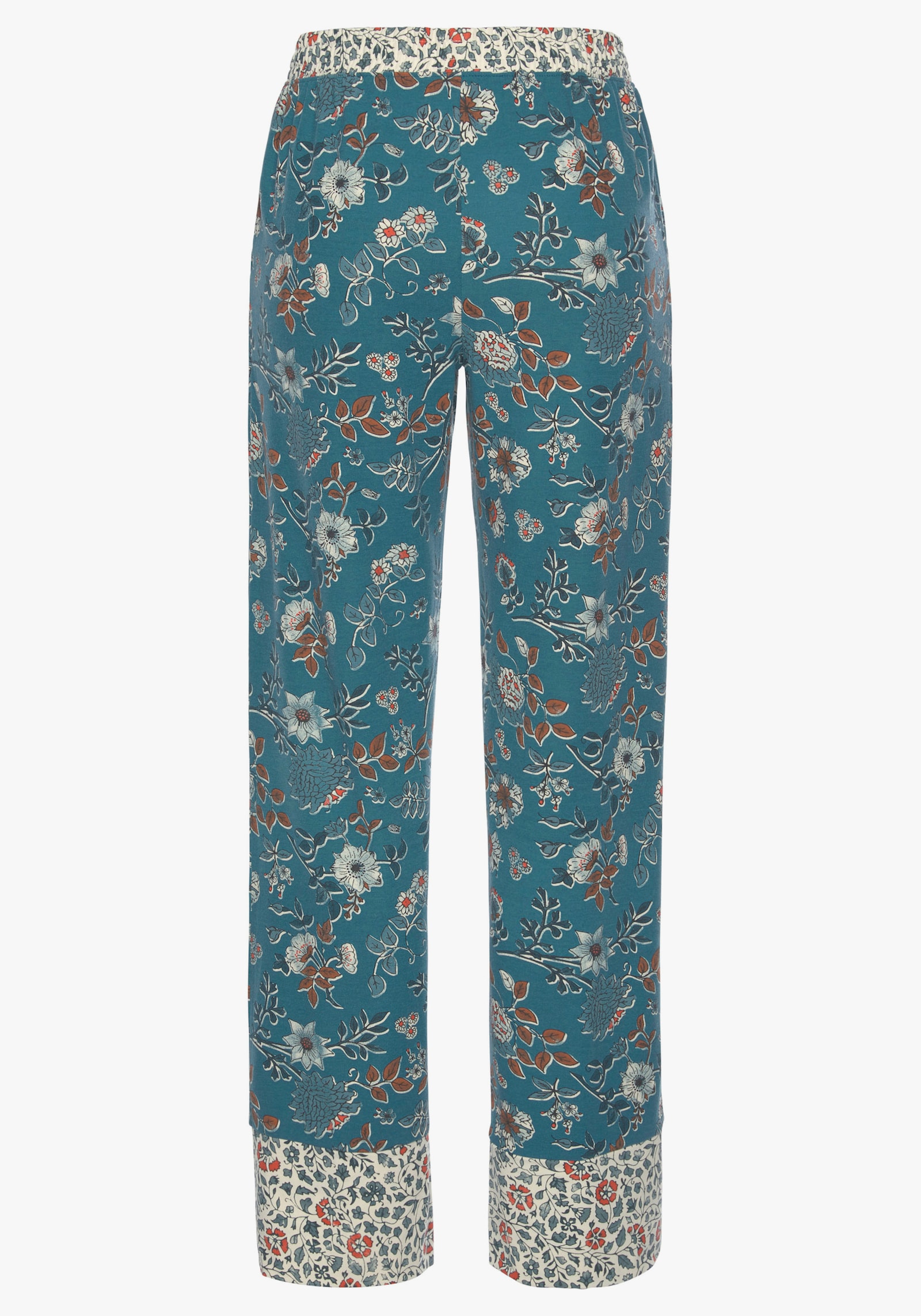 LASCANA Schlafhose - rauchblau-ecru