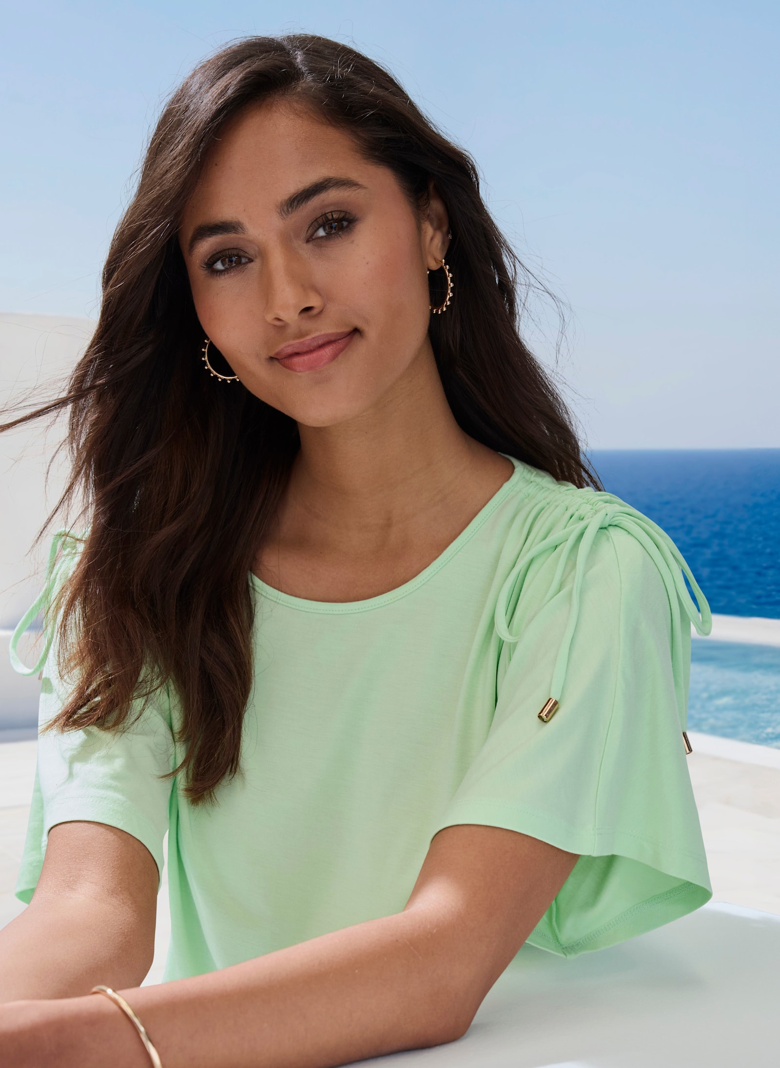 LASCANA T-shirt à encolure ronde - citron vert