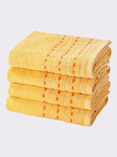 wäschepur 4-dielna výhodná súprava uterákov - žltá