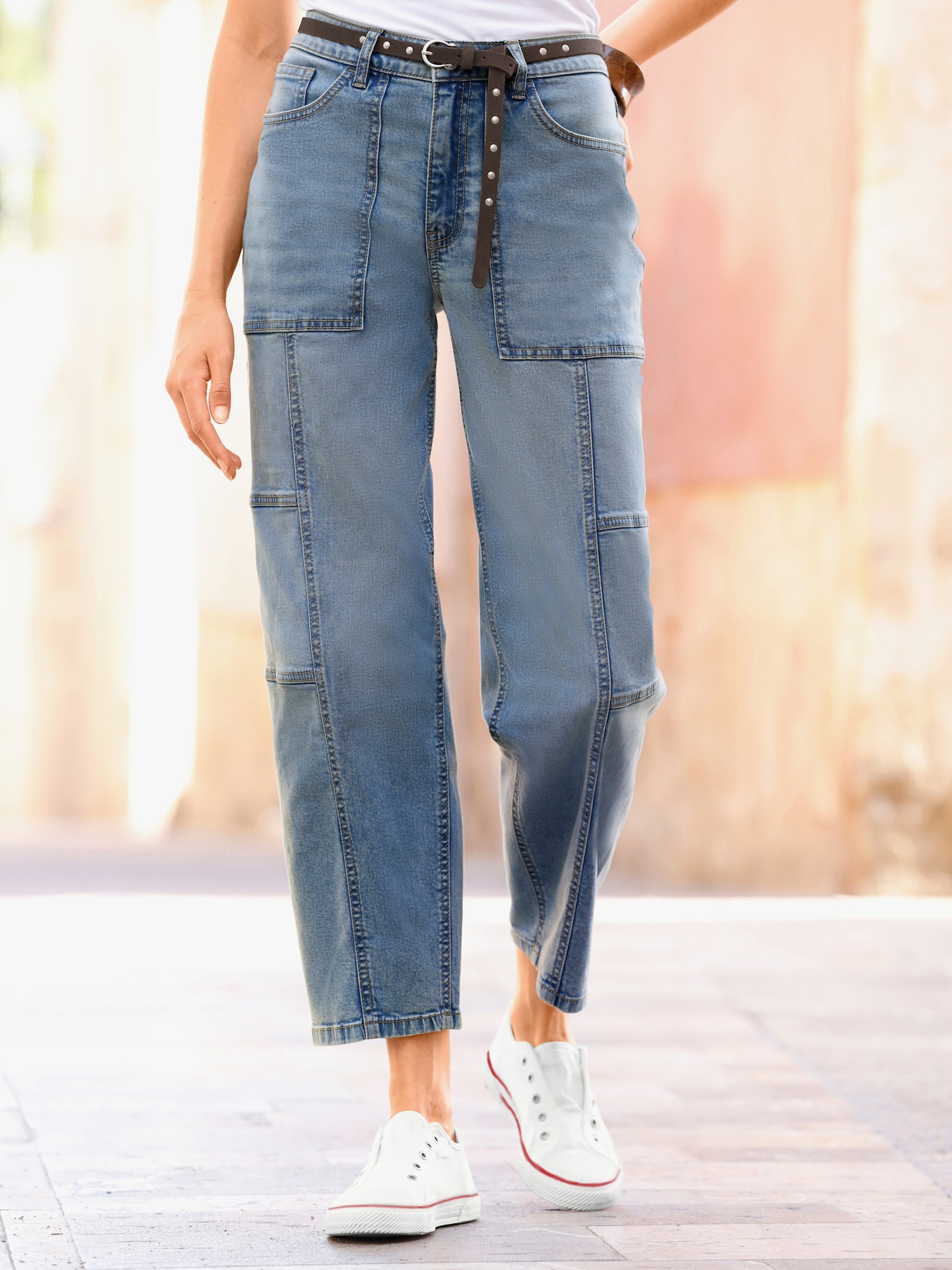 heine Jeans in Barrel-Form - blue-bleached