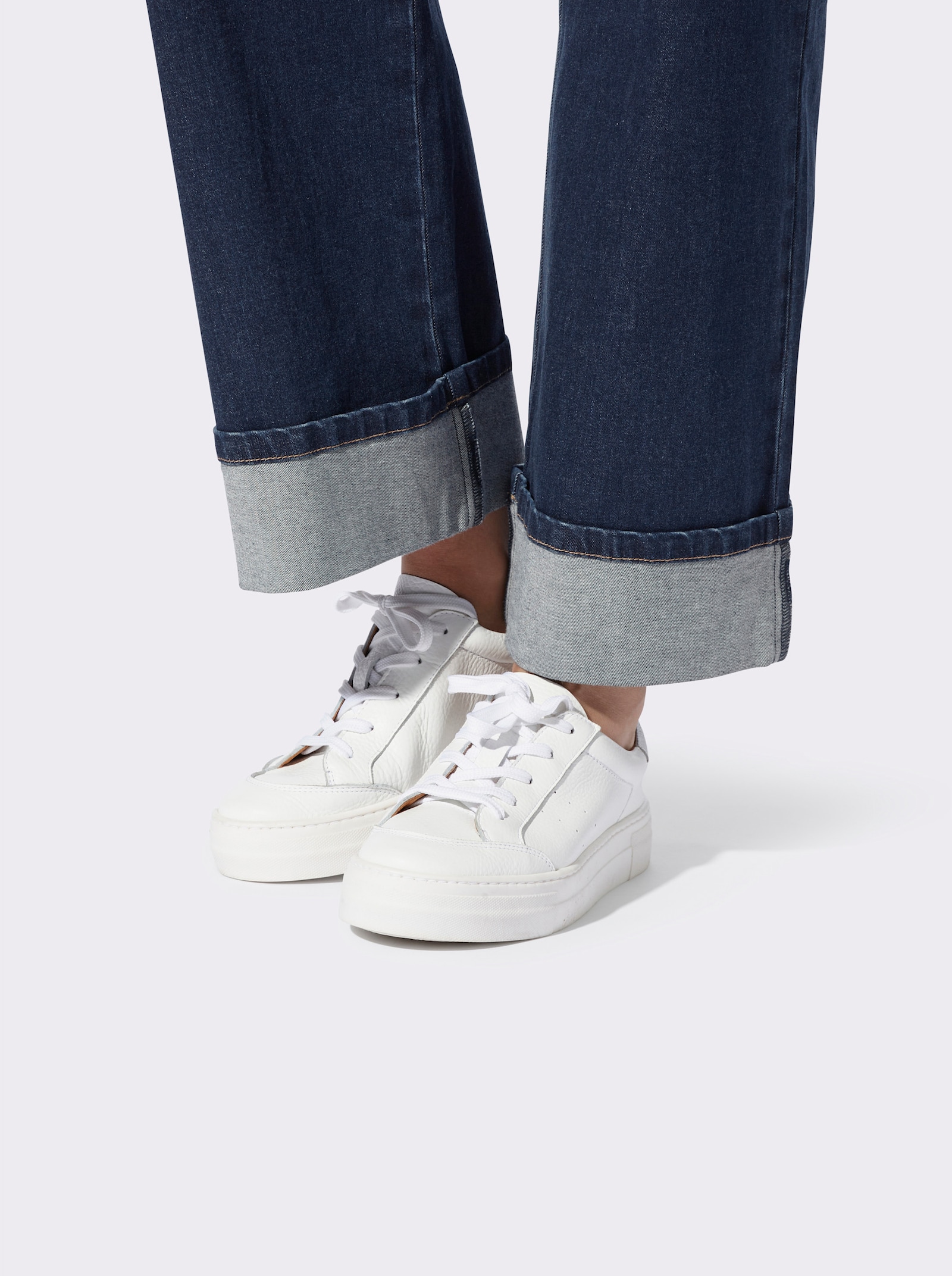 heine 5-Pocket-Jeans mit weitem Bein - dark blue