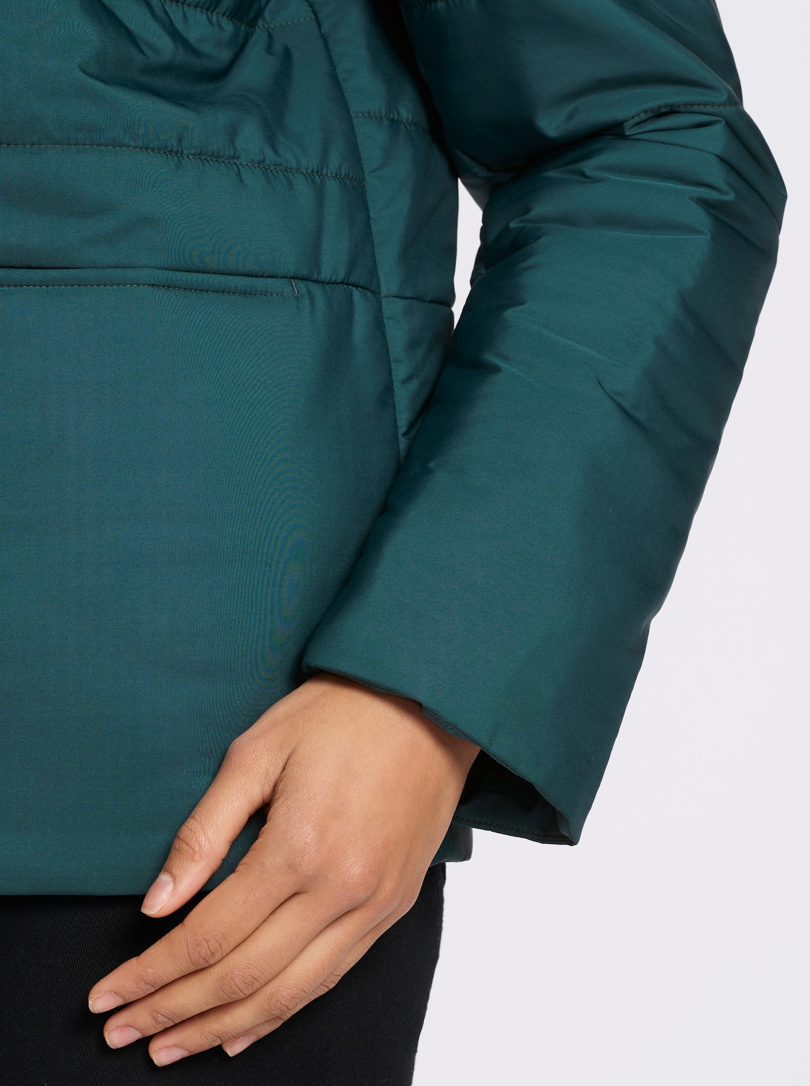 Steppjacke in kastiger Form - petrol