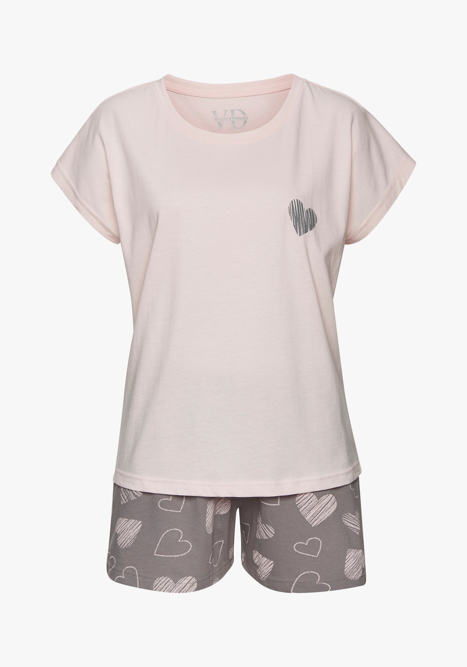 Vivance Dreams Pyjama court - rose/gris