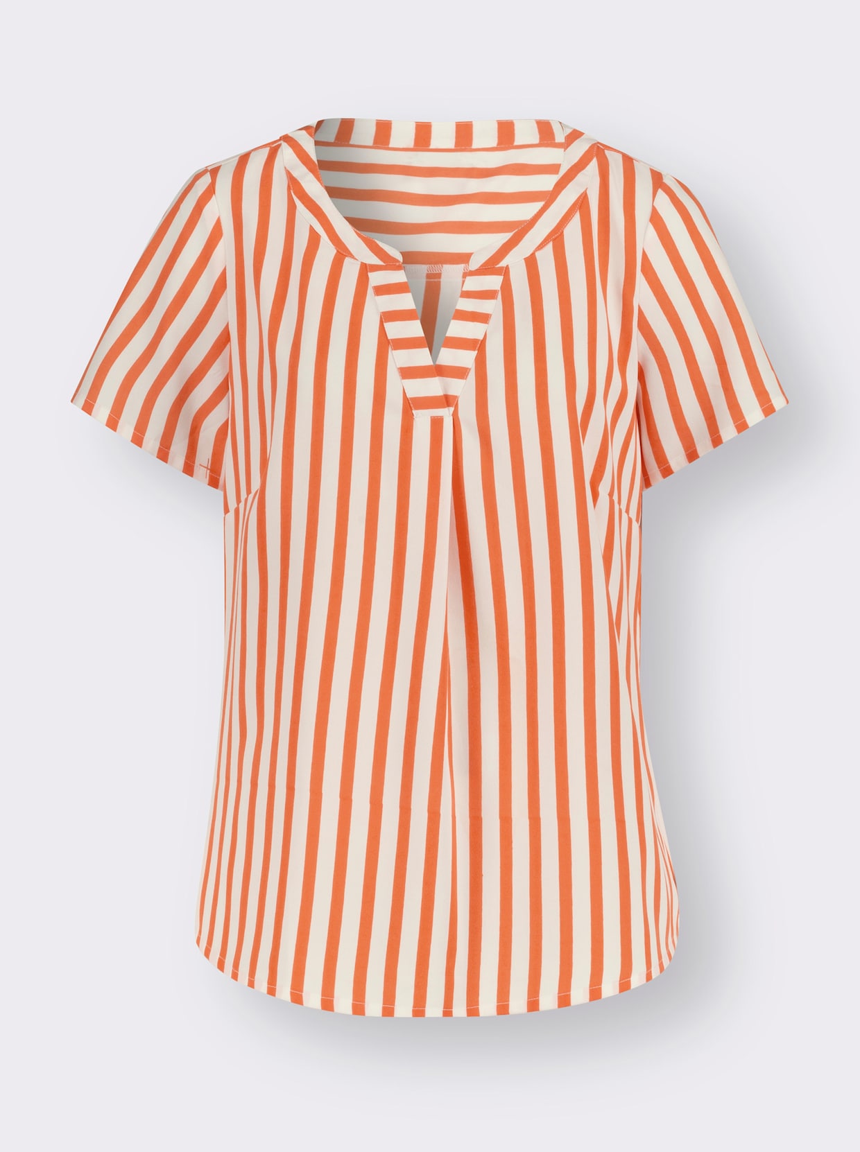 Comfortabele blouse - mandarijn gestreept