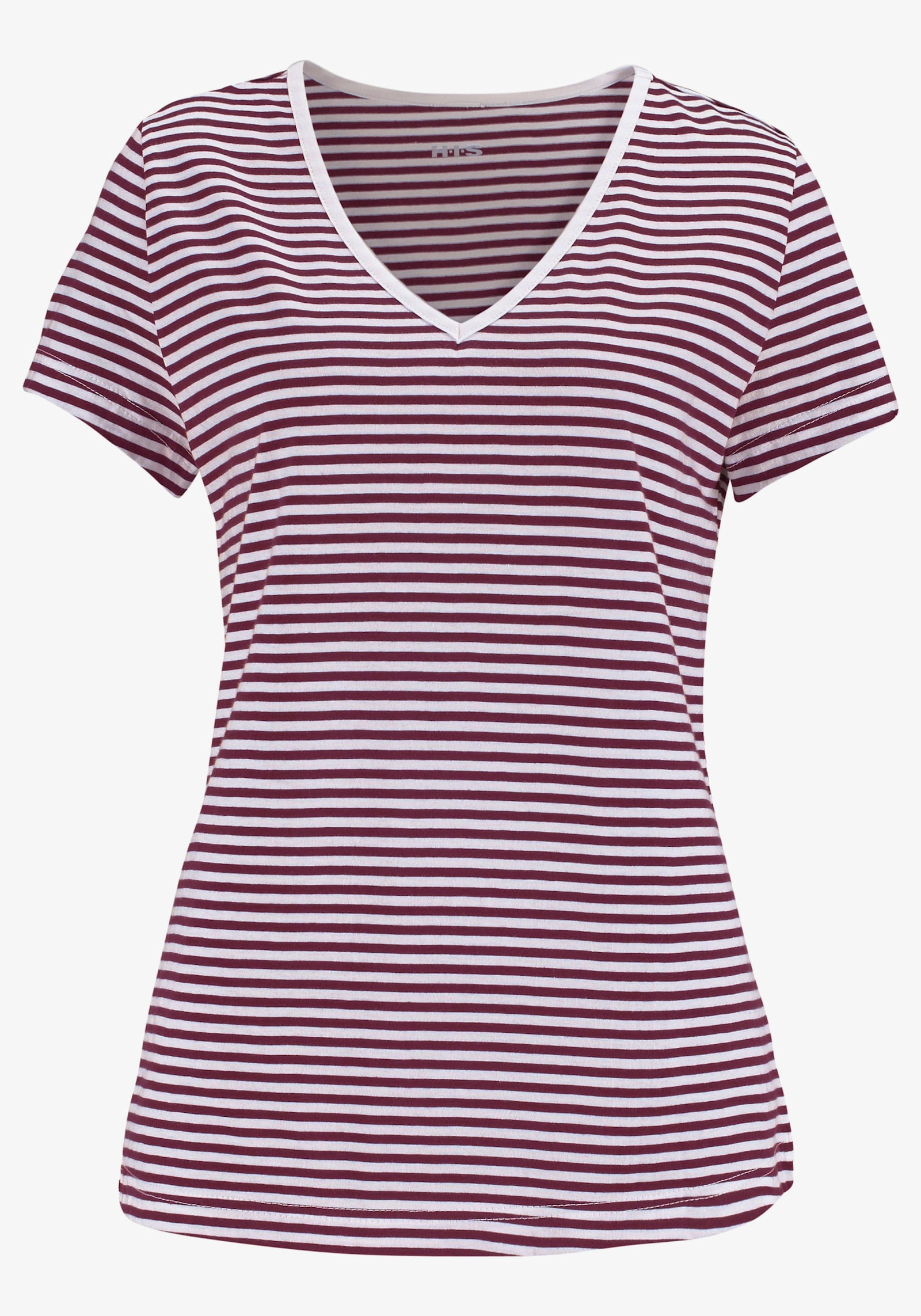 H.I.S Capri-pyjama - bordeaux gestreept