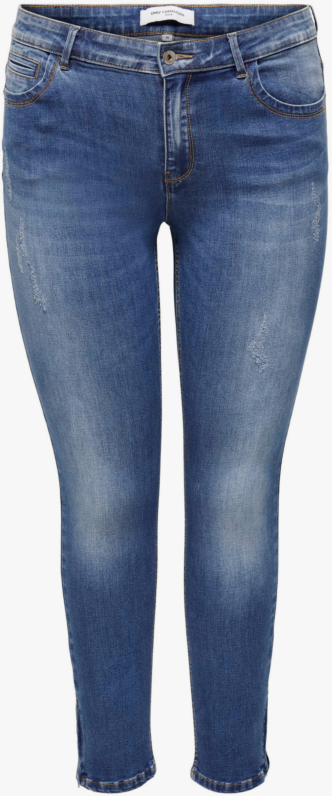 ONLY CARMAKOMA Skinny-fit-Jeans - mid-blue-bleached