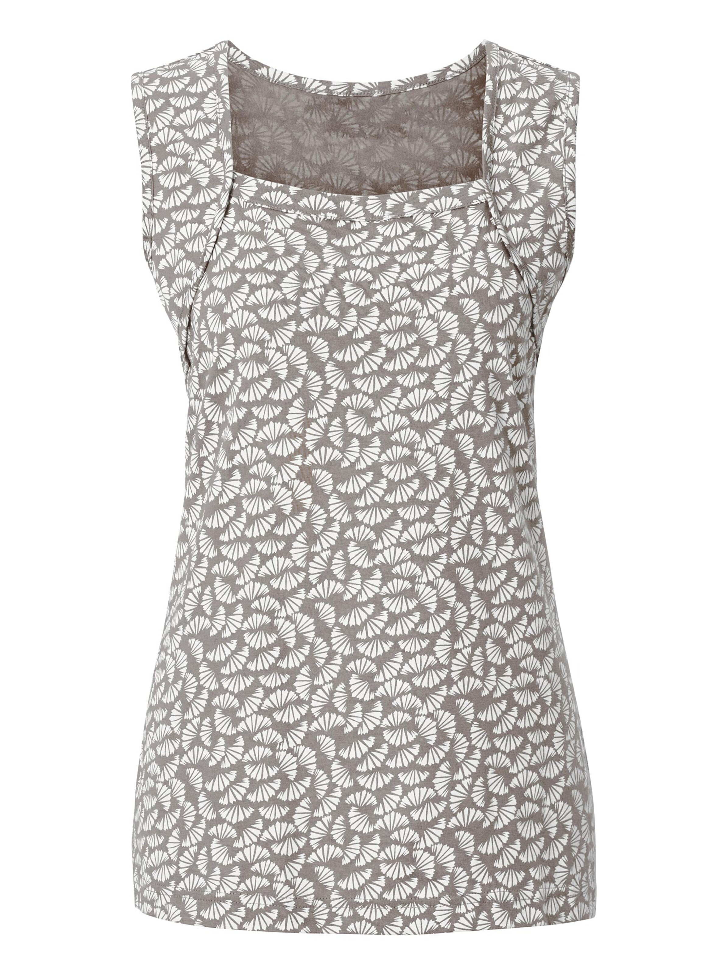 Collection L Top - taupe-ecru-gemustert