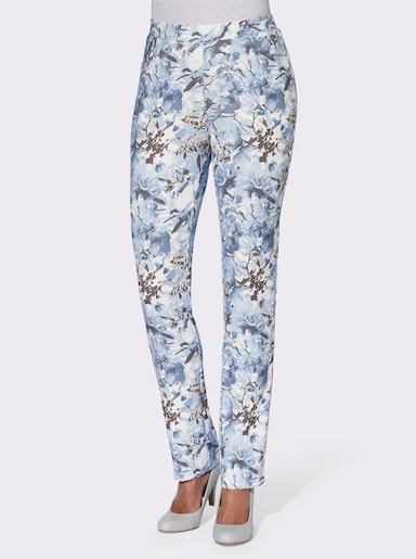 Broek met print - bleu/wit bedrukt