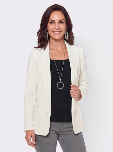 Jerseyblazer in Interlock-Qualität - ecru