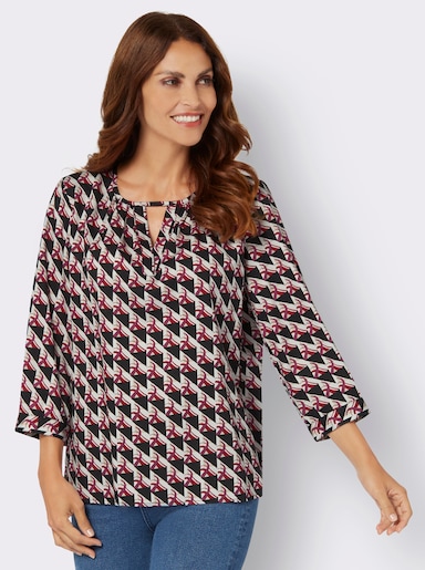 Blouse met print - zwart/rood geprint