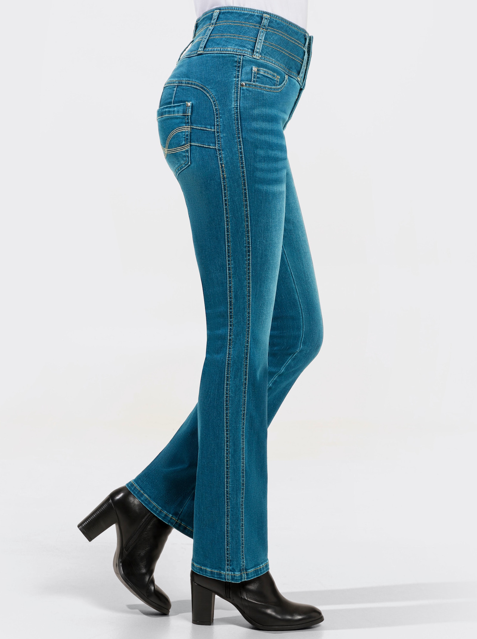 5-Pocket-Jeans mit dezent ausgestelltem Bein - blue-stone-washed