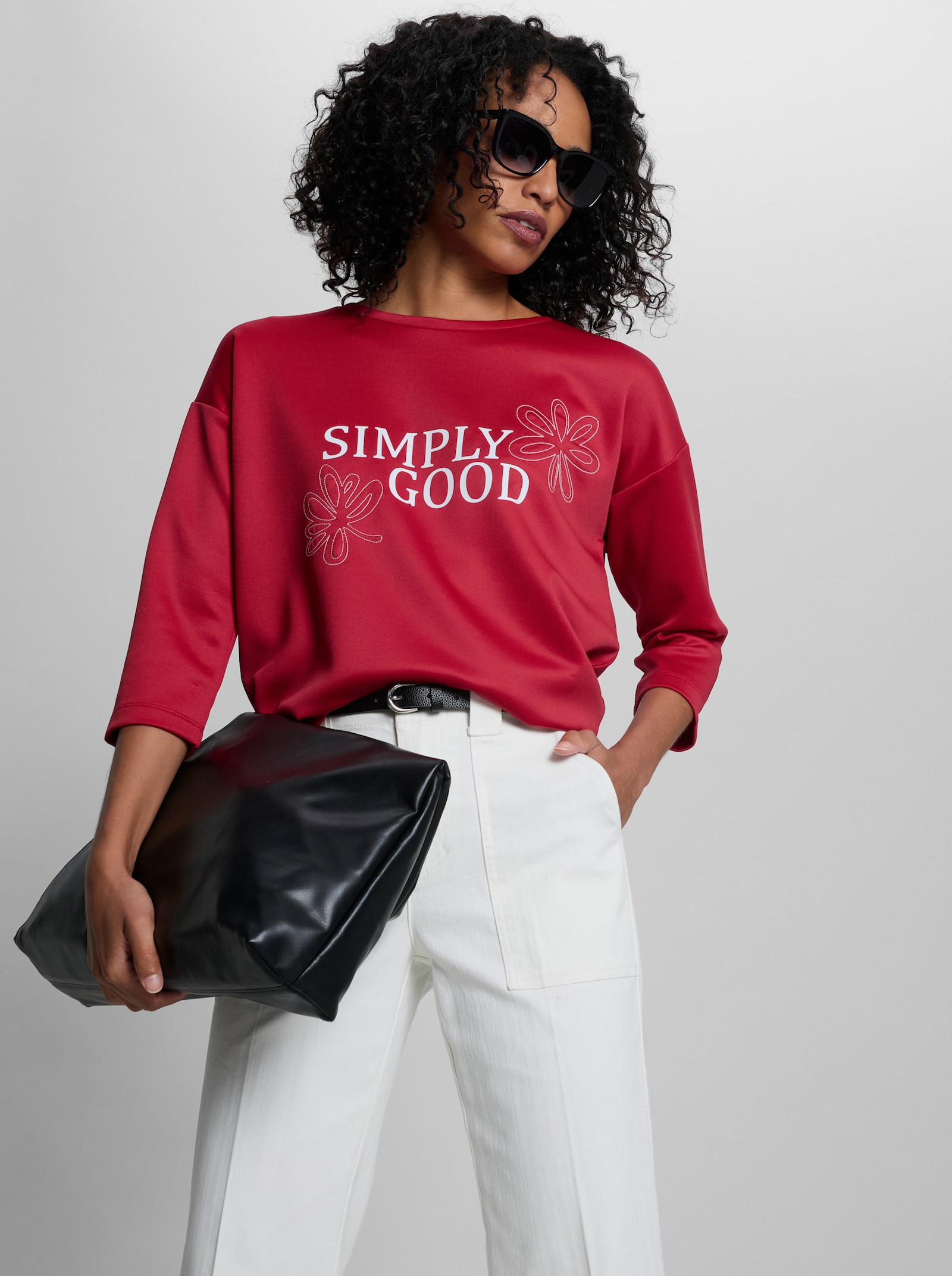 heine Sweatshirt mit Stickerei - rot