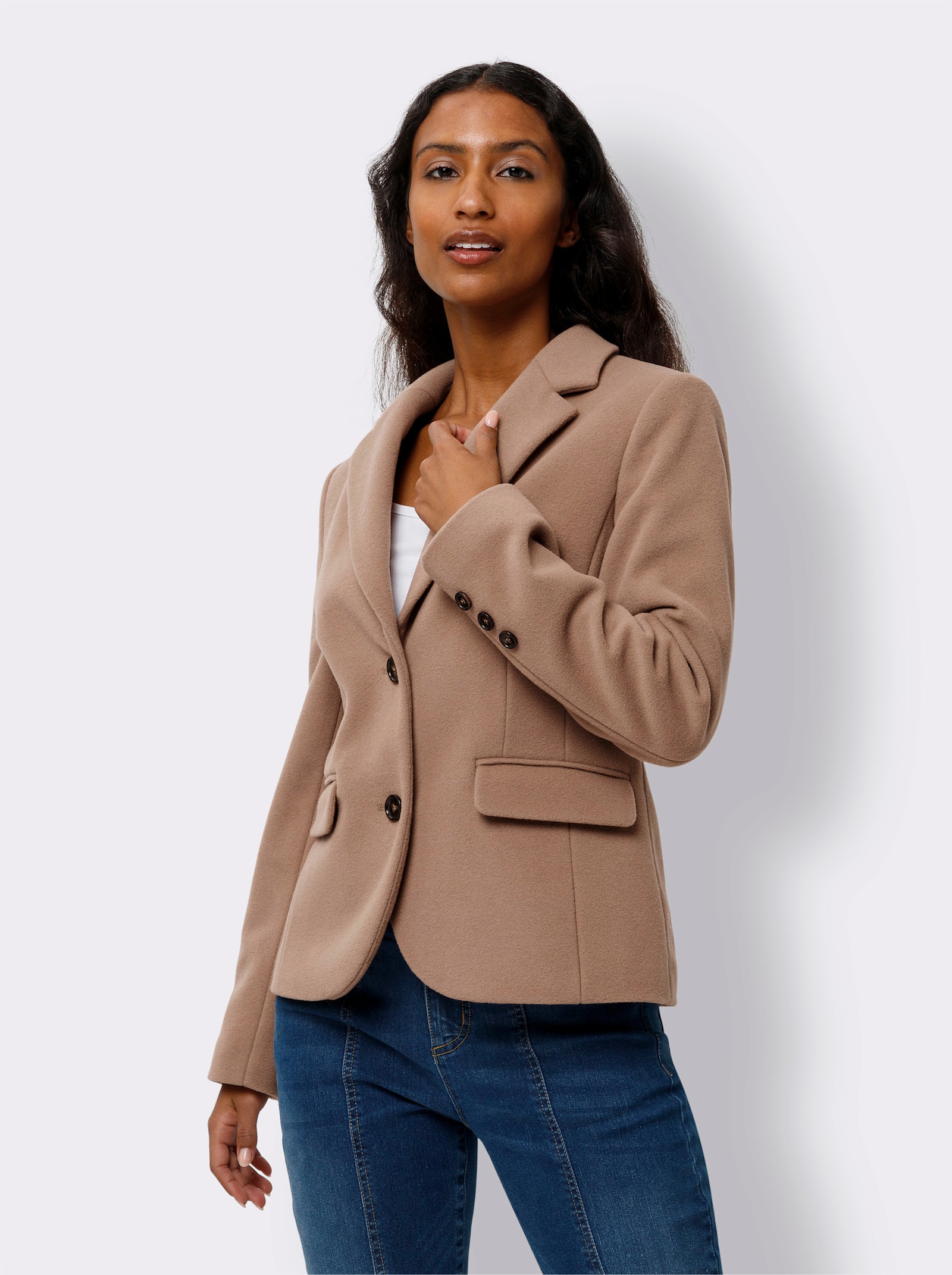 heine Blazer avec pourcentage élevé de laine - couleur chamois
